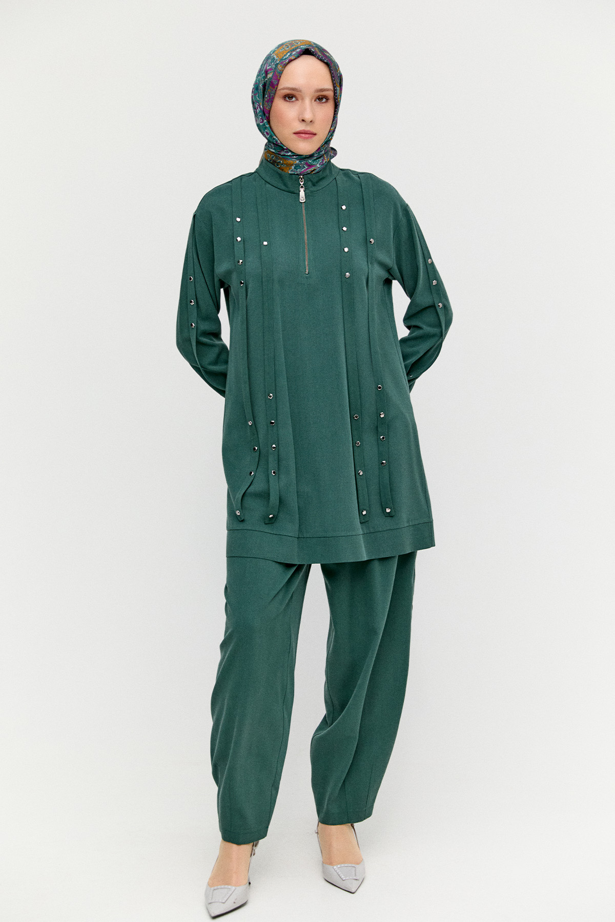 Zımba Şeritli İkili Takım, Tesettür Giyim