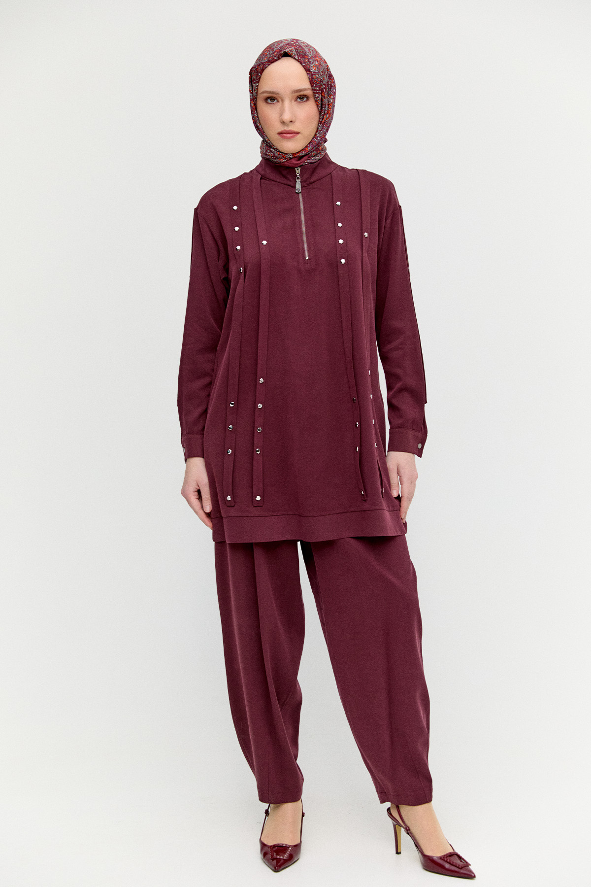 Zımba Şeritli İkili Takım, Tesettür Giyim