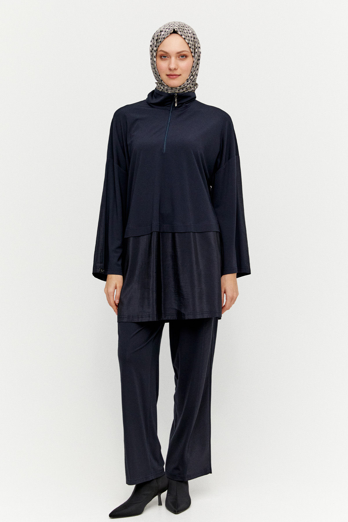 Paraşüt Detaylı Fermuarlı İkili Takım