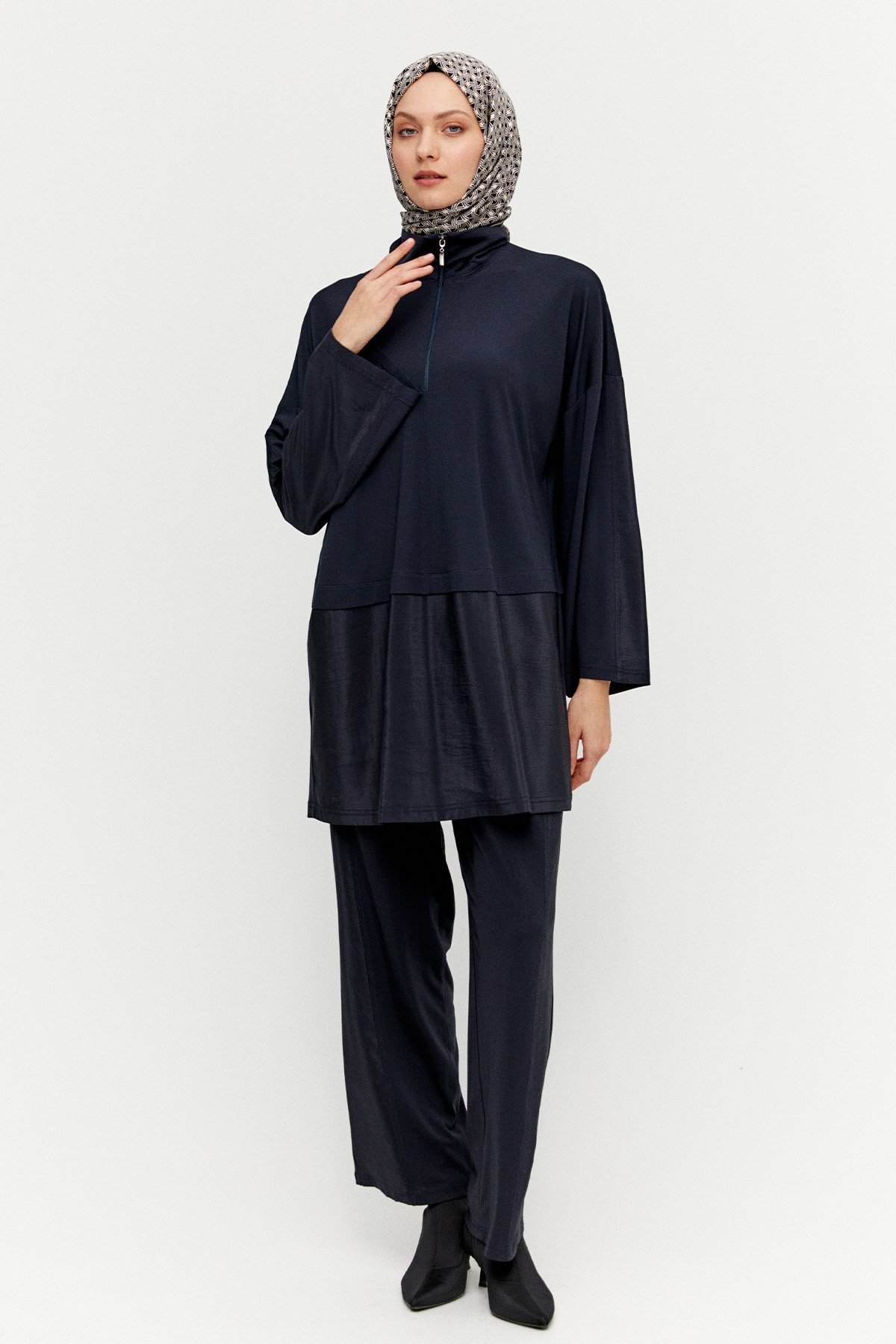 Paraşüt Detaylı Fermuarlı İkili Takım