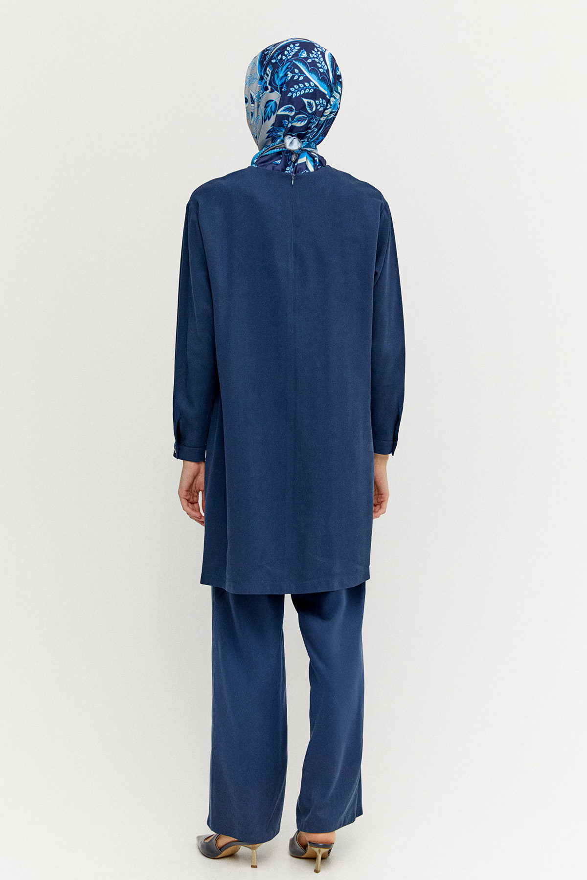 Çiçek Nakışlı Nervürlü İkili Takım, Tesettür Giyim