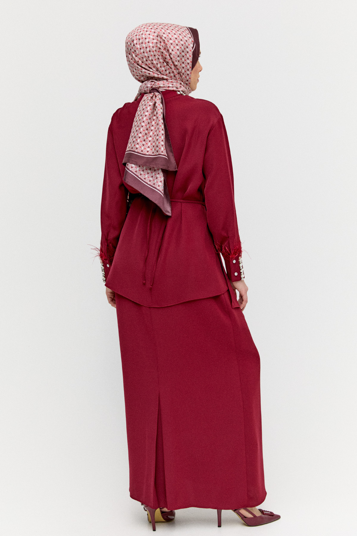 Taşlı Etekli Krep İkili Takım, Tesettür Giyim