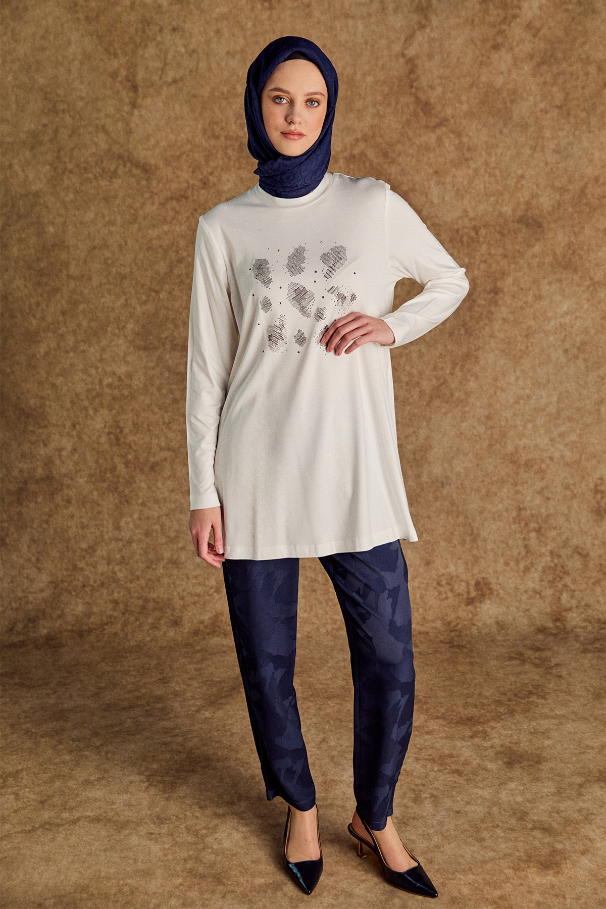 Jakarlı Desenli 3`Lü Takım