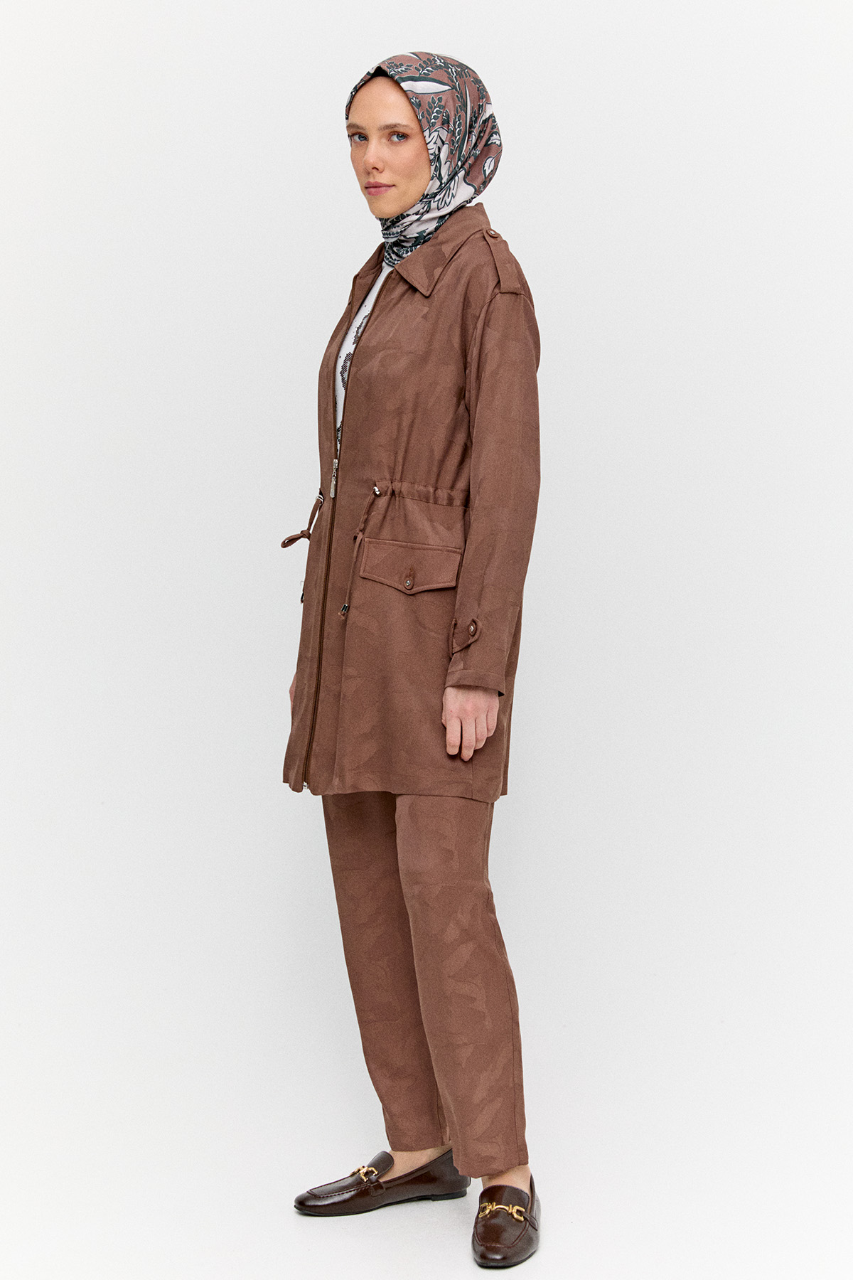 Jakarlı Desenli 3`Lü Takım, Tesettür Giyim