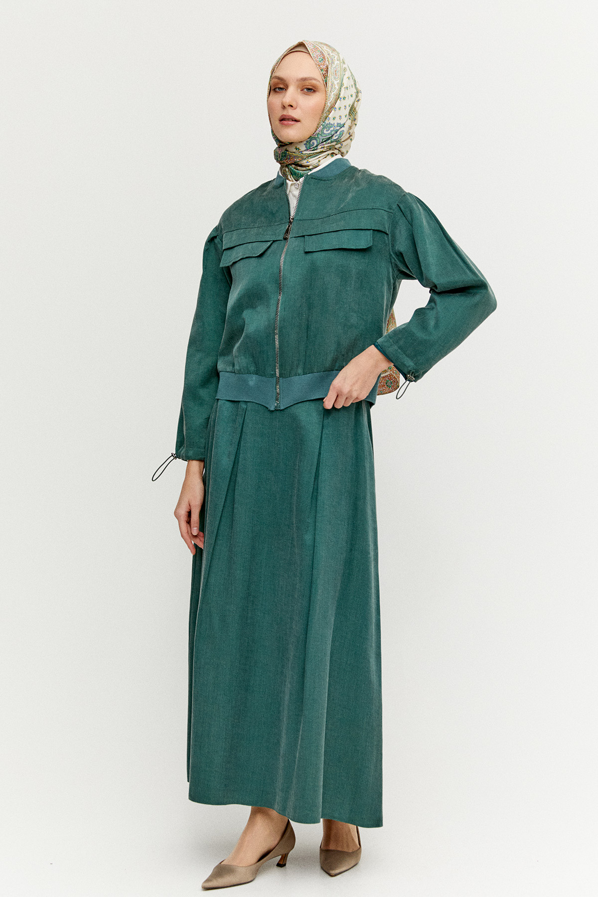 Bomber Yaka Pamuk İkili Takım, Tesettür Giyim