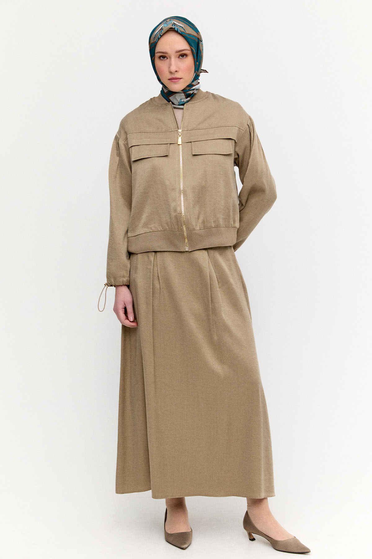 Bomber Yaka Pamuk İkili Takım, Tesettür Giyim