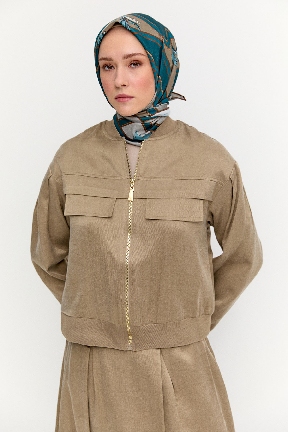 Bomber Yaka Pamuk İkili Takım, Tesettür Giyim