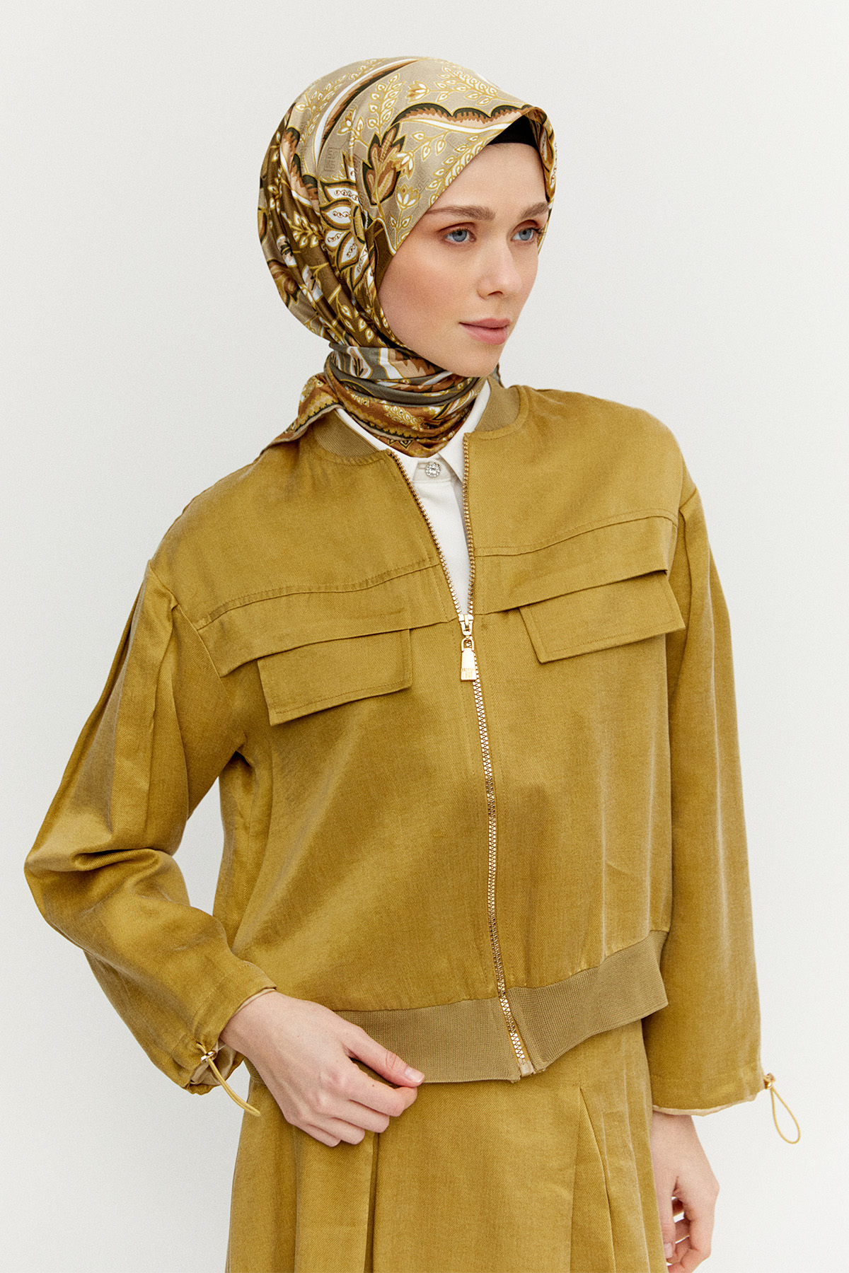 Bomber Yaka Pamuk İkili Takım, Tesettür Giyim