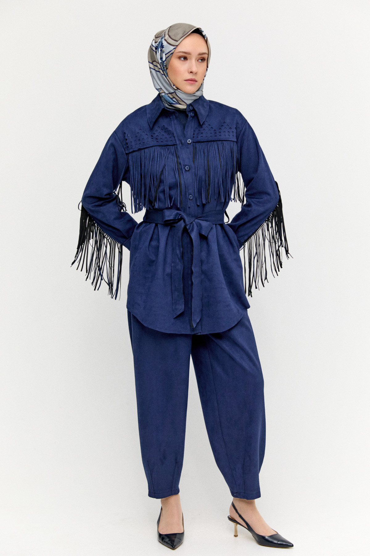 Püsküllü Etnik İkili Takım, Tesettür Giyim