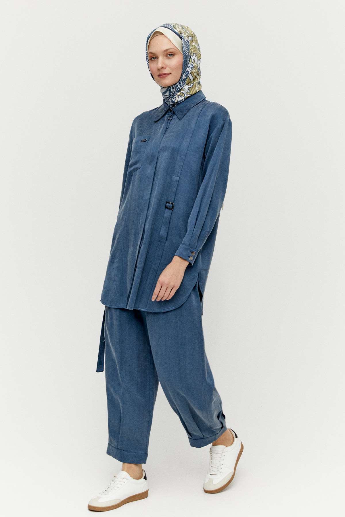 Düğmeli Pamuklu İkili Takım