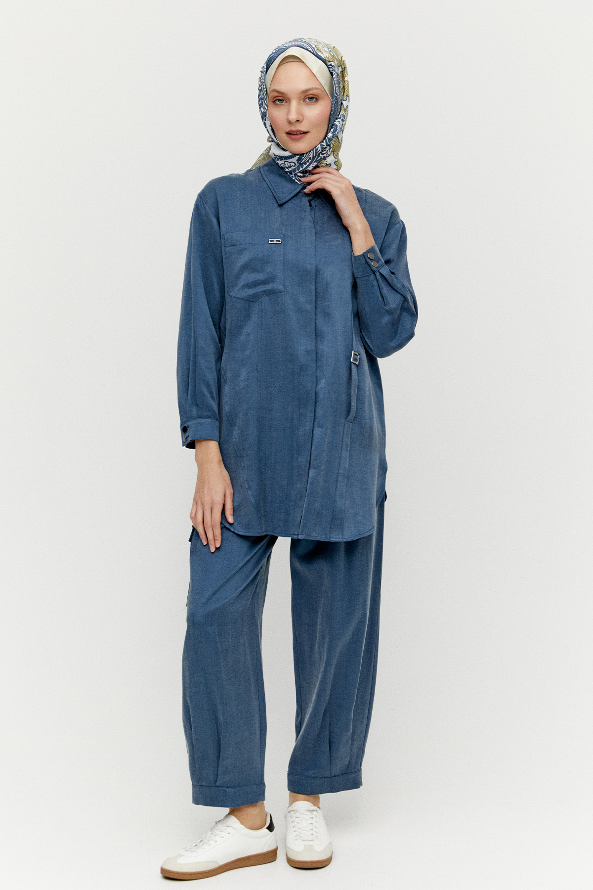 Düğmeli Pamuklu İkili Takım