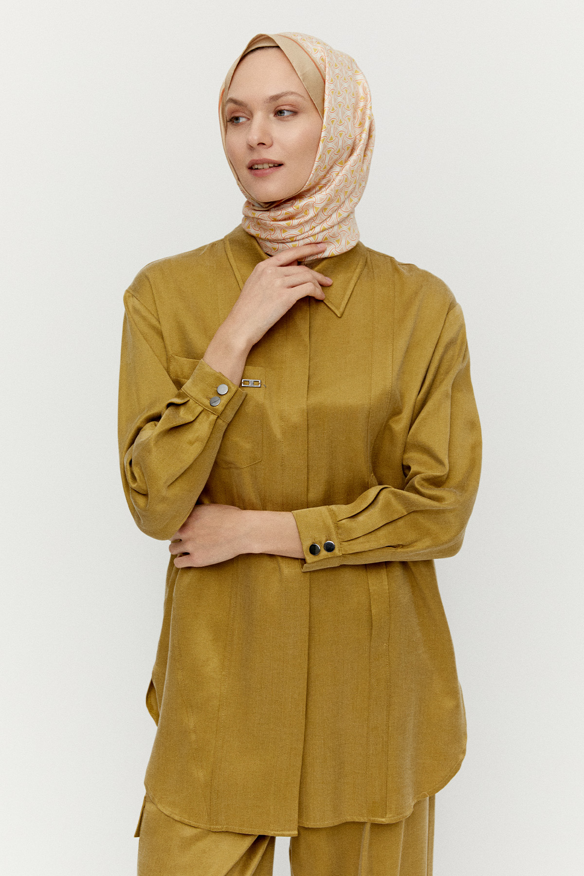 Düğmeli Pamuklu İkili Takım