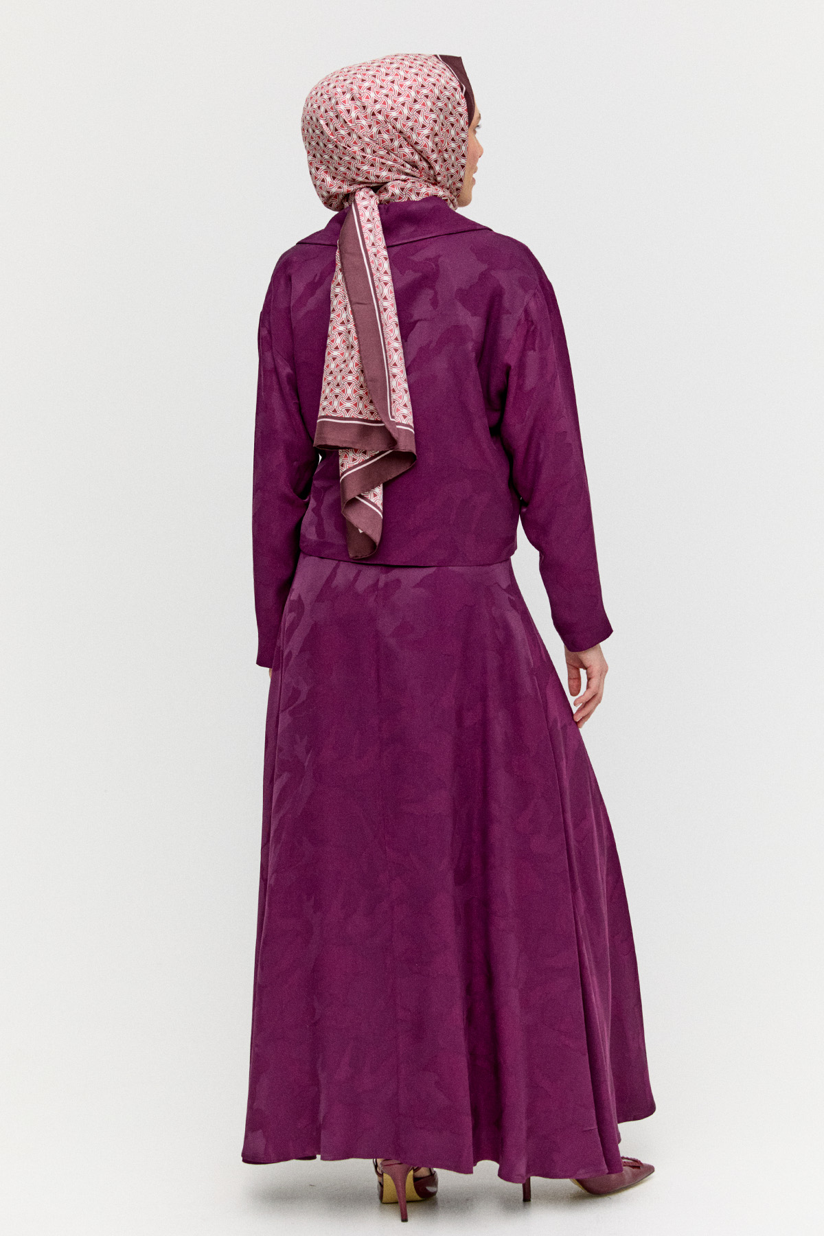 Çan Etekli Jakarlı İkili Takım, Tesettür Giyim