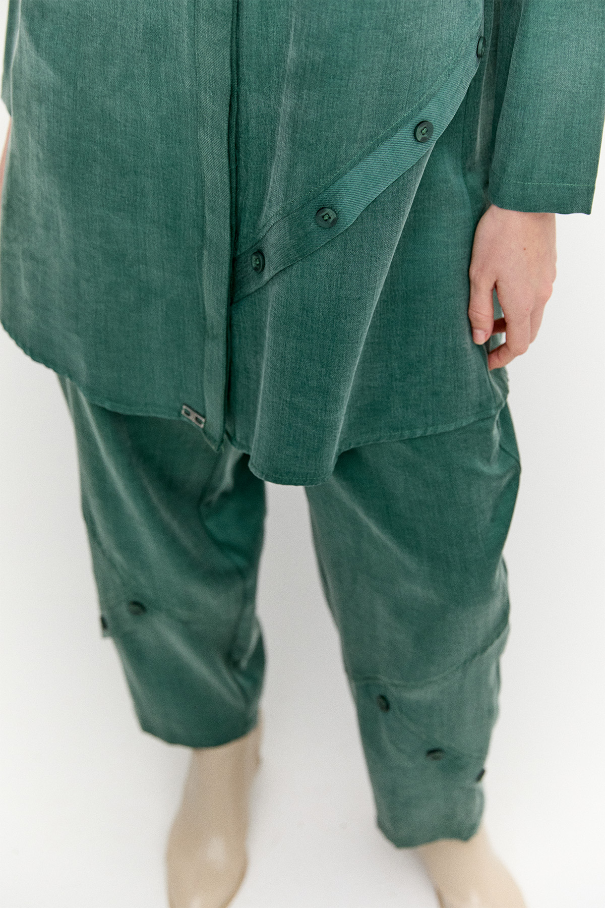 Süs Düğmeli Pamuklu İkili Takım, Tesettür Giyim