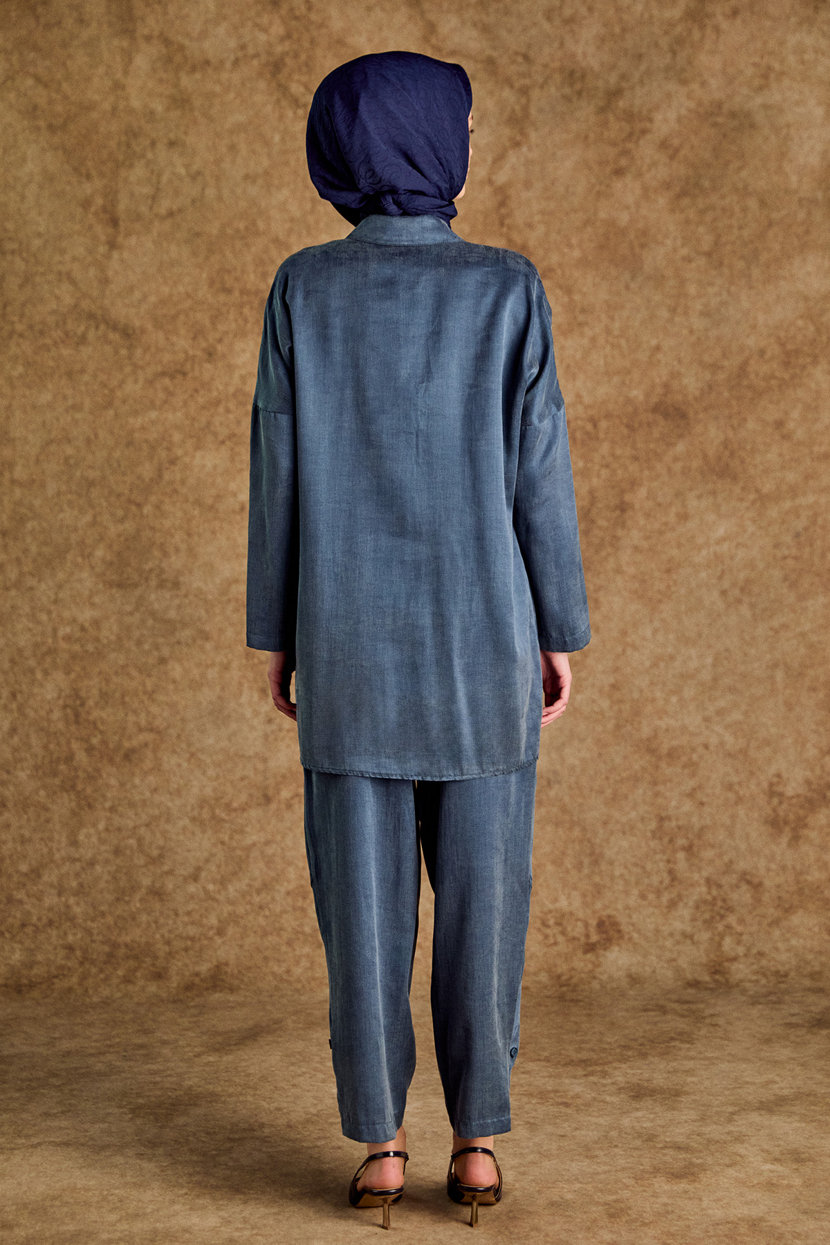 Süs Düğme Detaylı Pamuklu İkili Takım