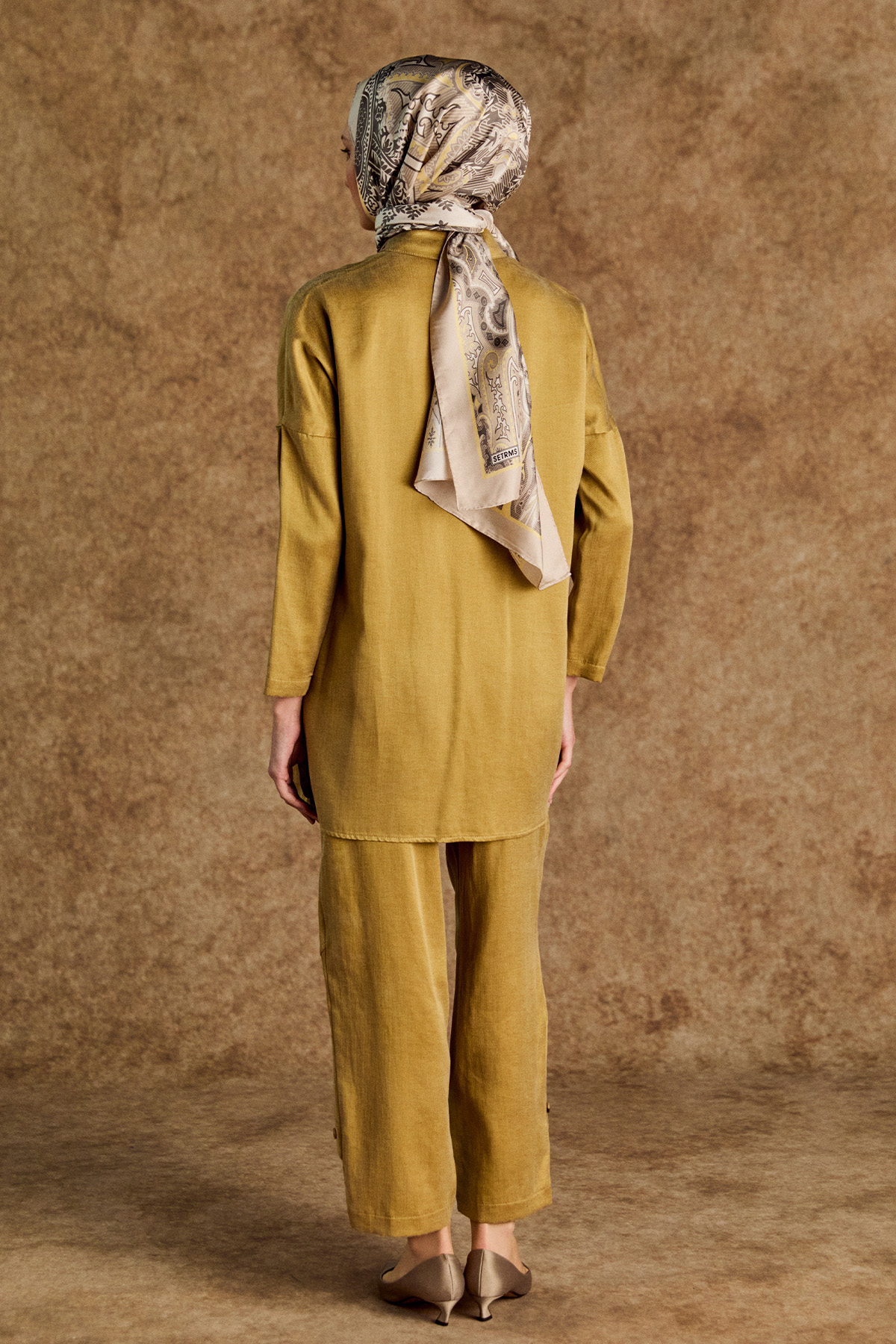 Süs Düğme Detaylı Pamuklu İkili Takım