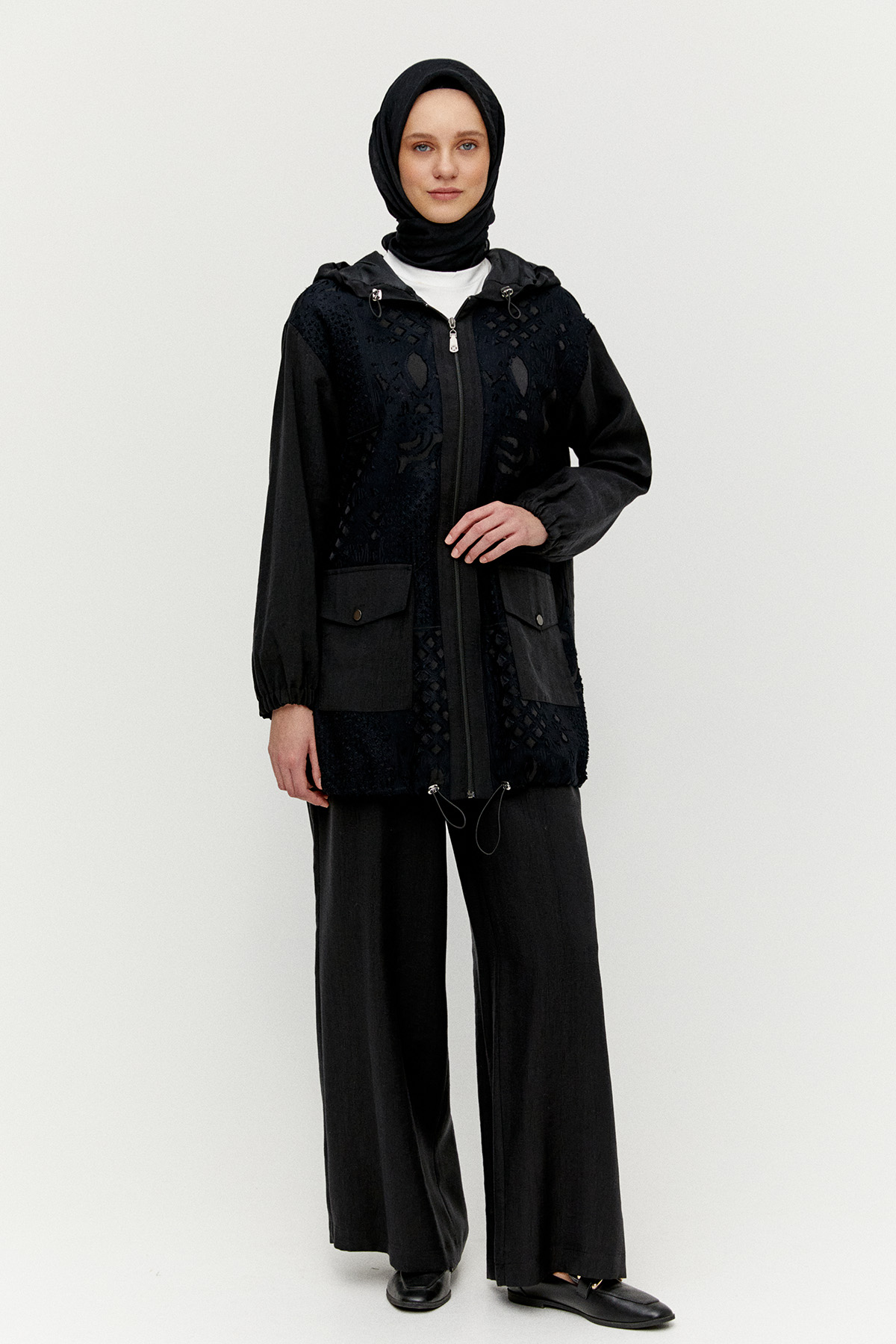 Dokulu Kap Rahat Kesim Pantolon İkili Takım