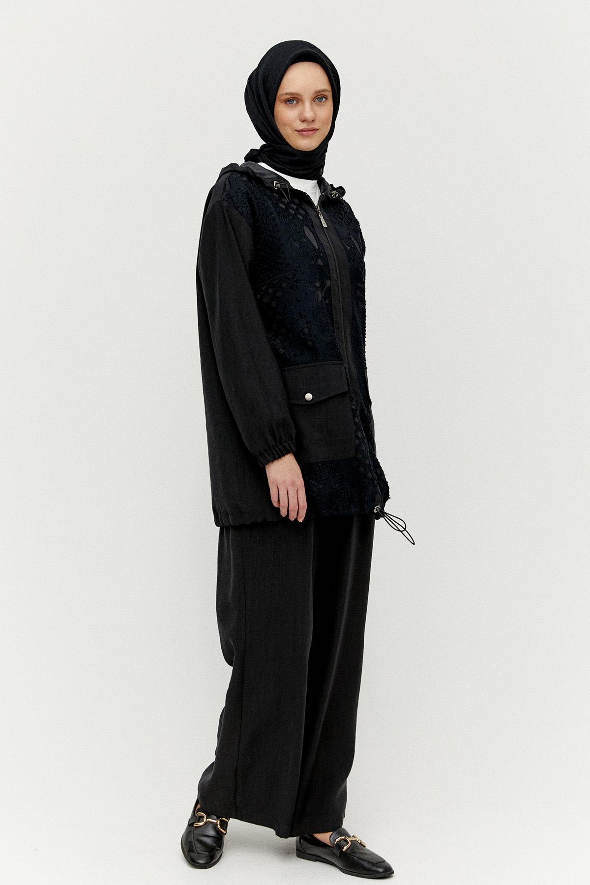 Dokulu Kap Rahat Kesim Pantolon İkili Takım