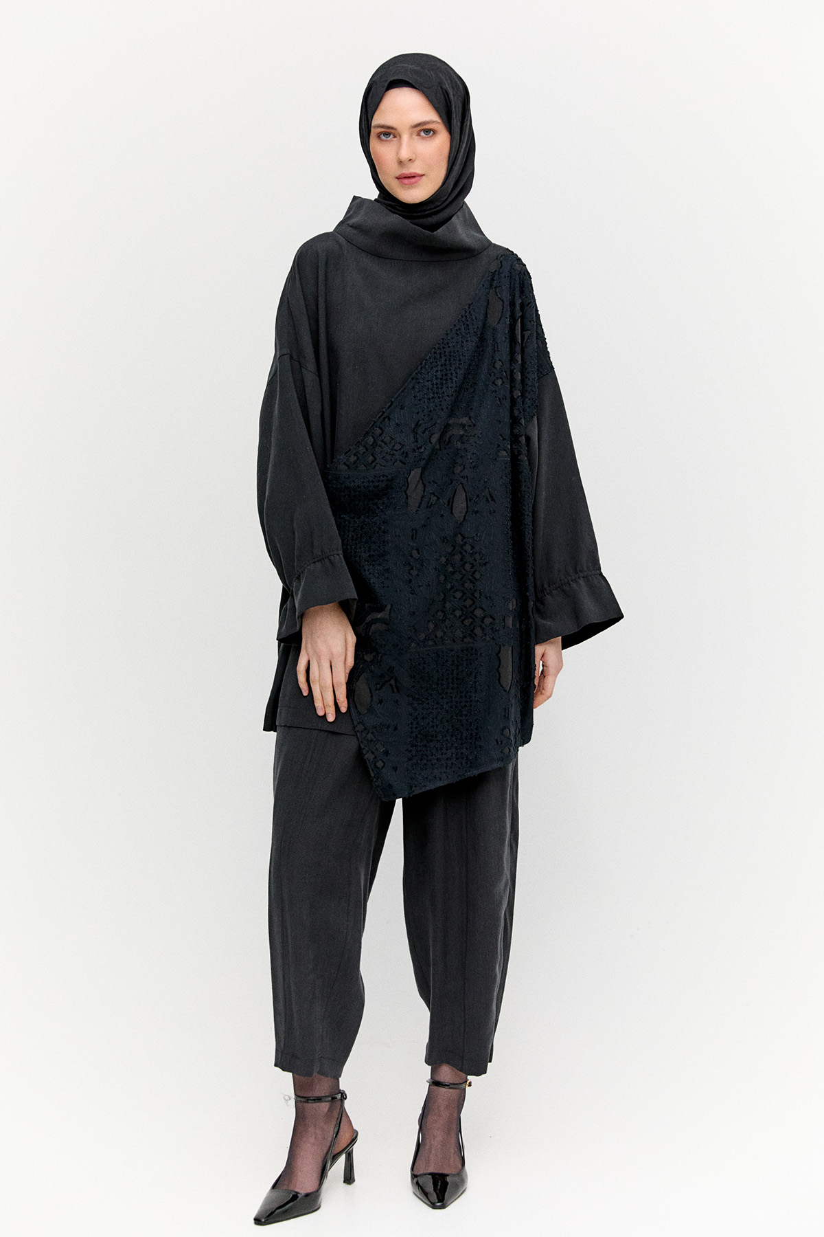 Dokulu Parçalı İkili Takım, Tesettür Giyim