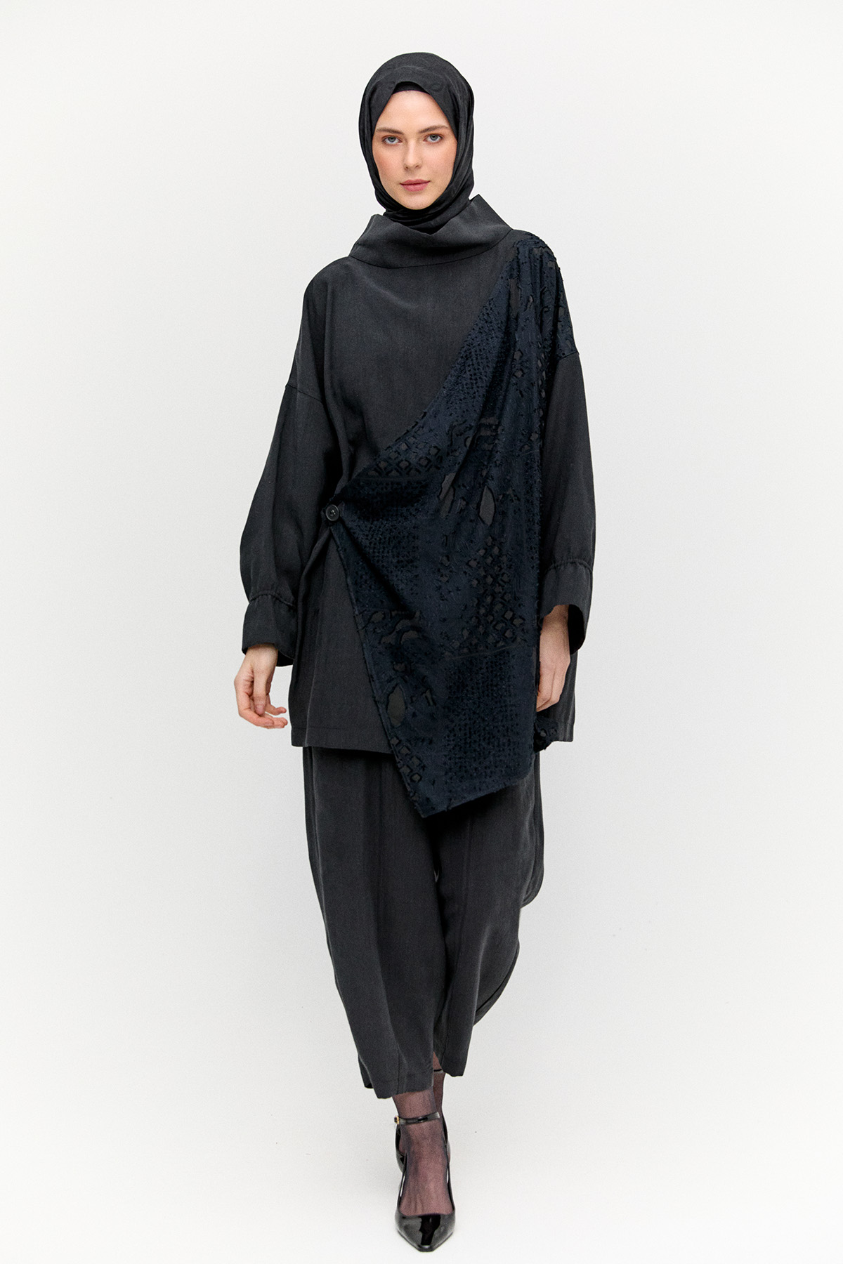 Dokulu Parçalı İkili Takım, Tesettür Giyim