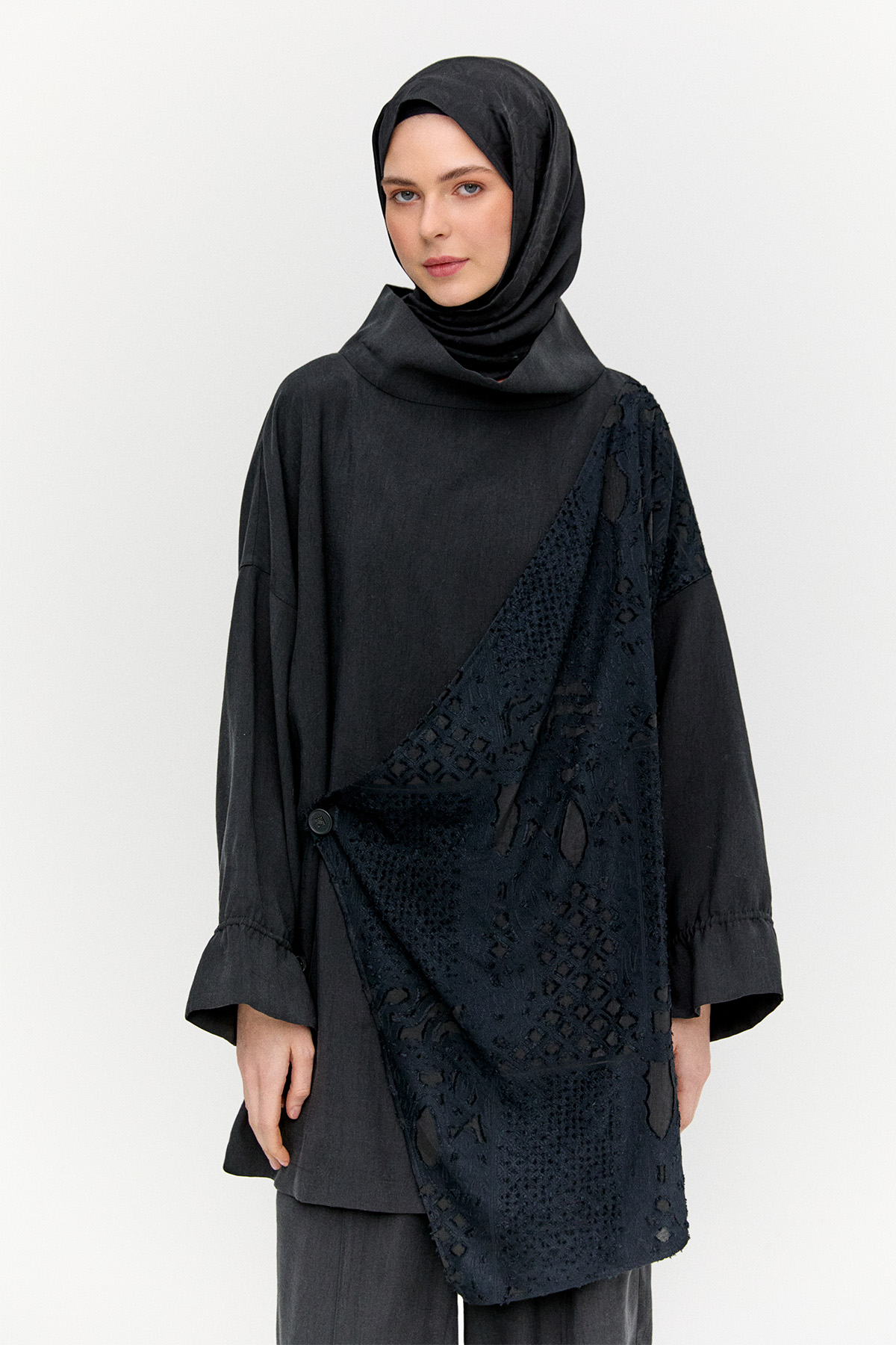 Dokulu Parçalı İkili Takım, Tesettür Giyim