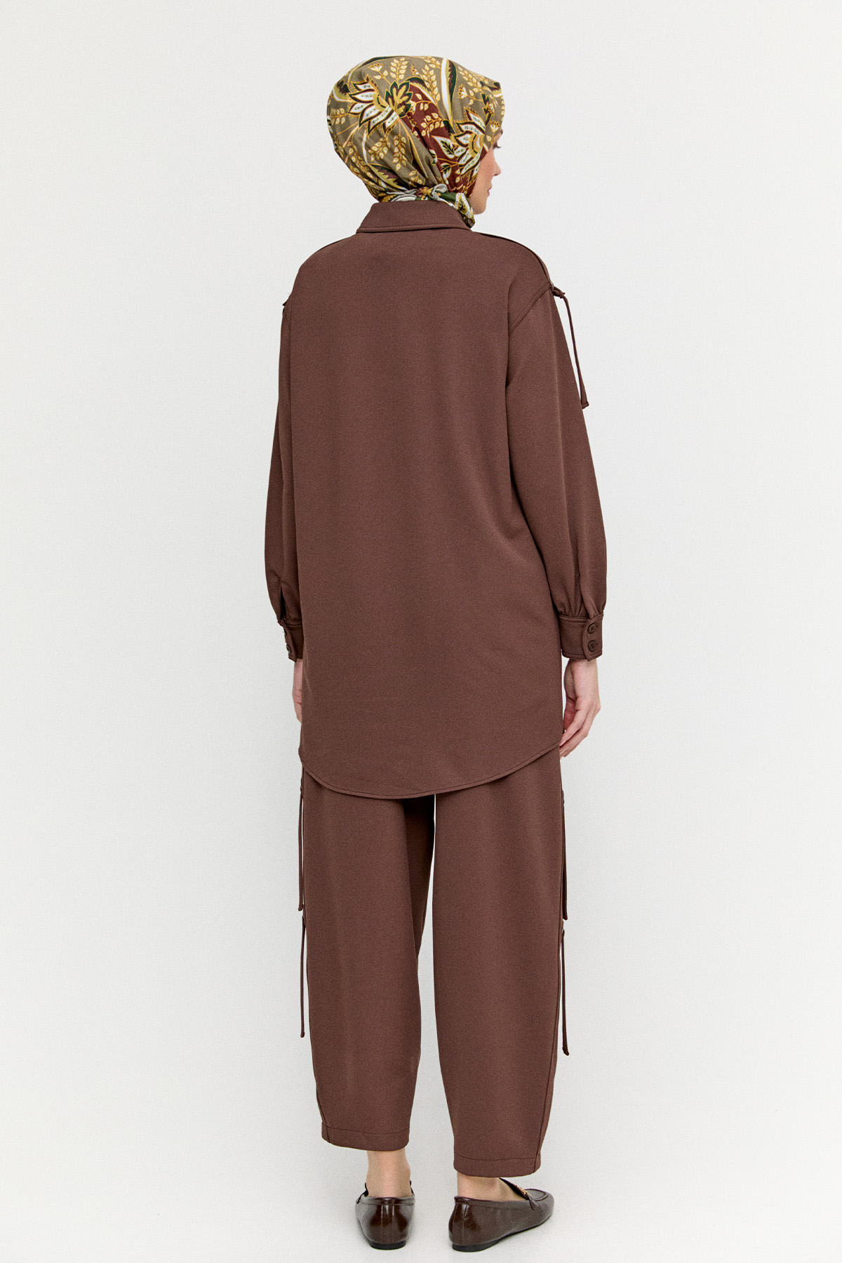 Kuşgözülü Gömlek Yaka İkili Takım, Tesettür Giyim