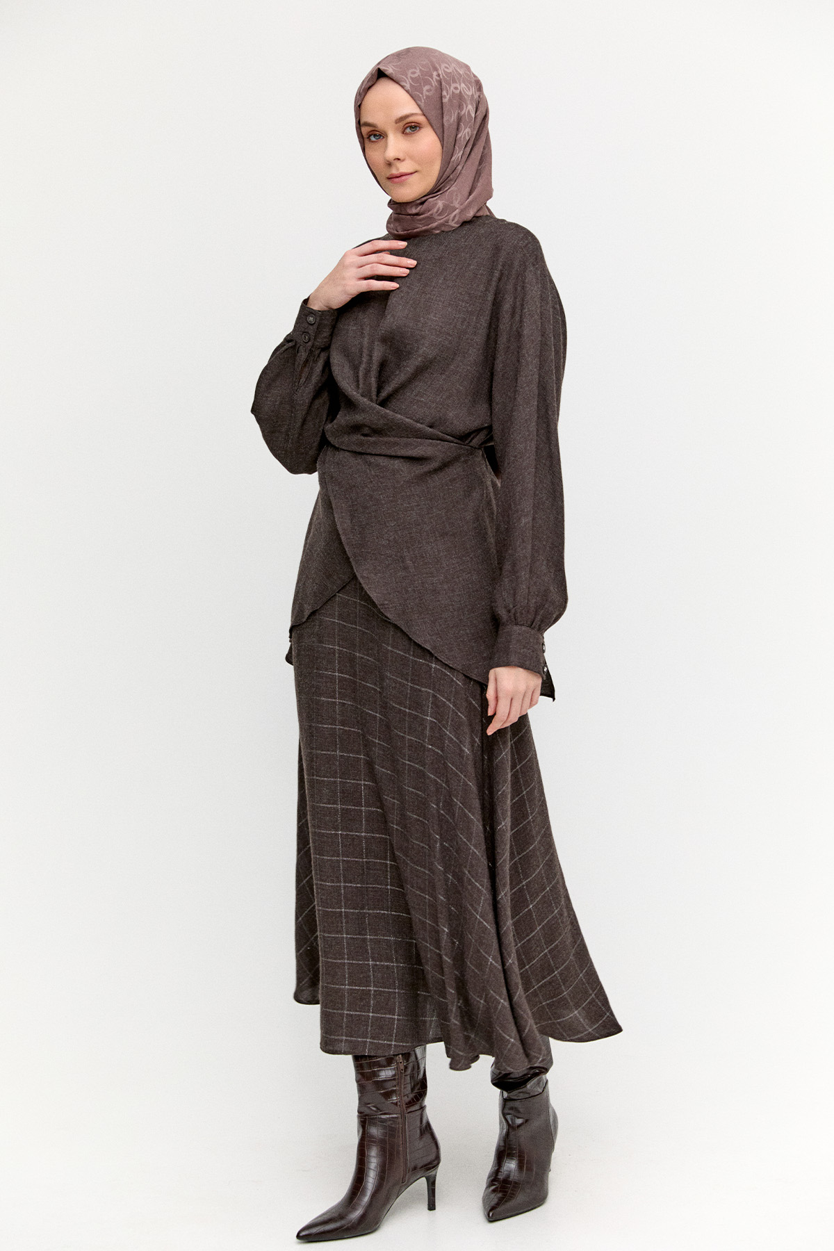 Beli Bağlamalı İkili Takım, Tesettür Giyim