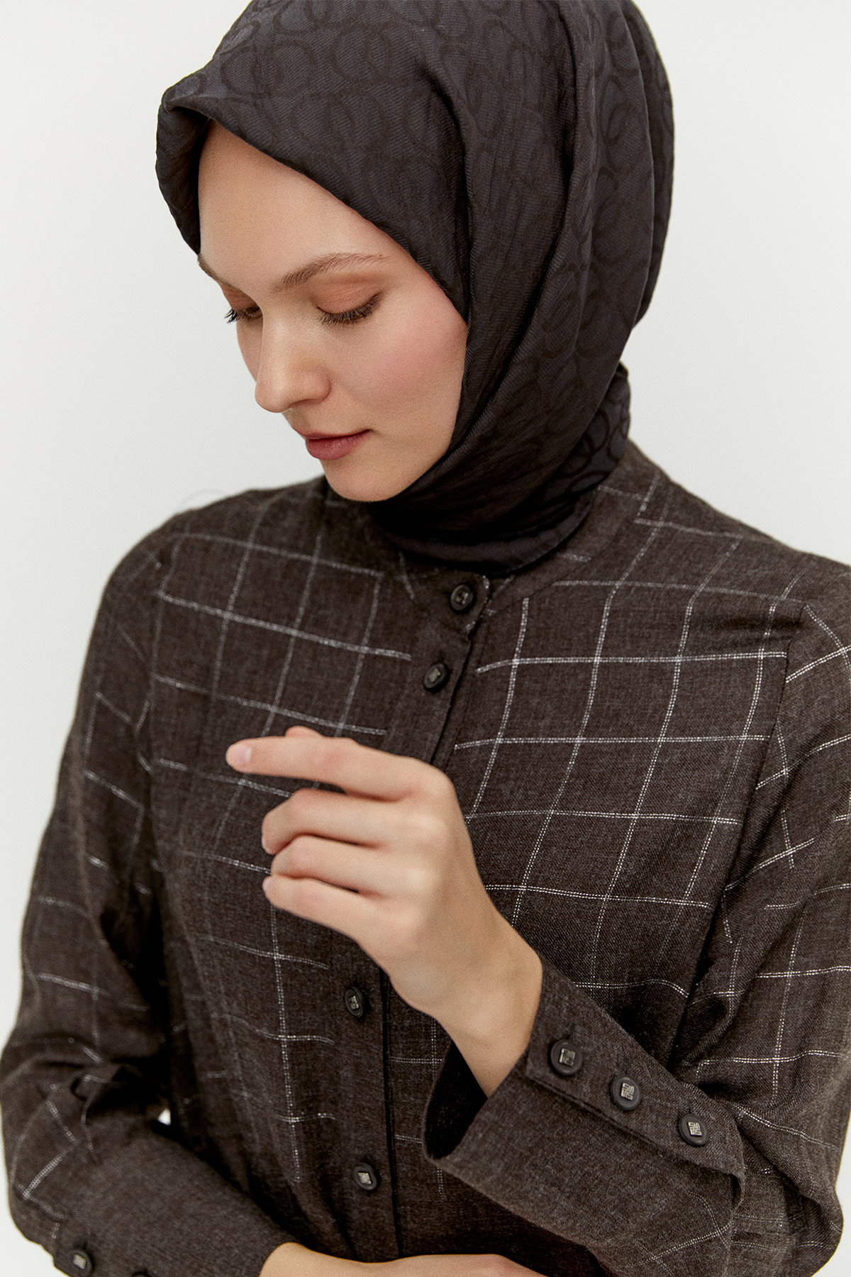 Kare Desenli Rahat Kesim İkili Takım