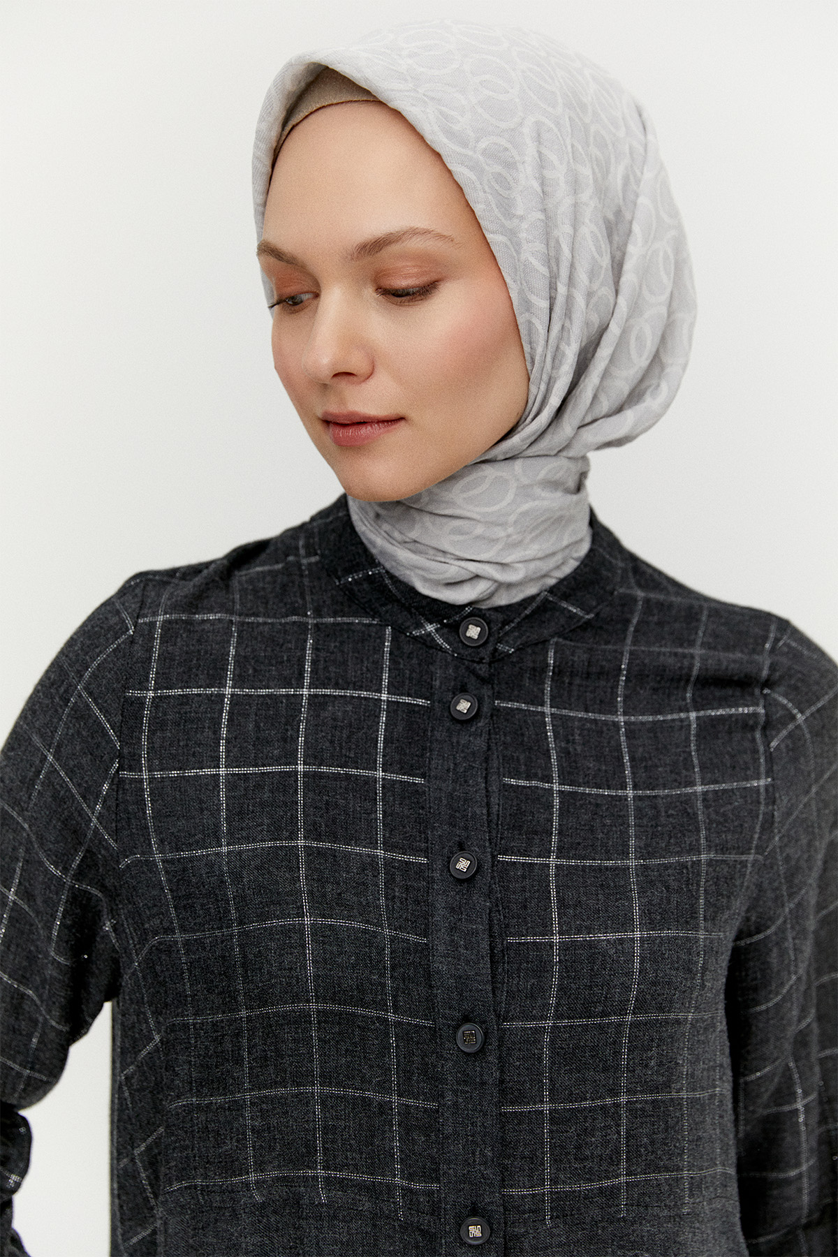 Kare Desenli Rahat Kesim İkili Takım