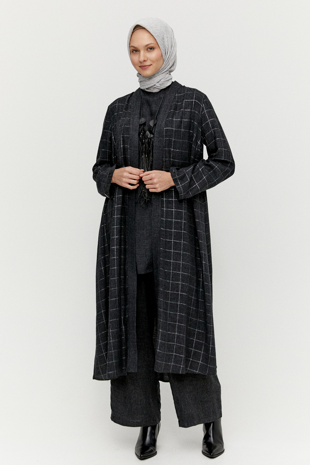 Yün Dokulu Melanjlı 3`Lü Takım