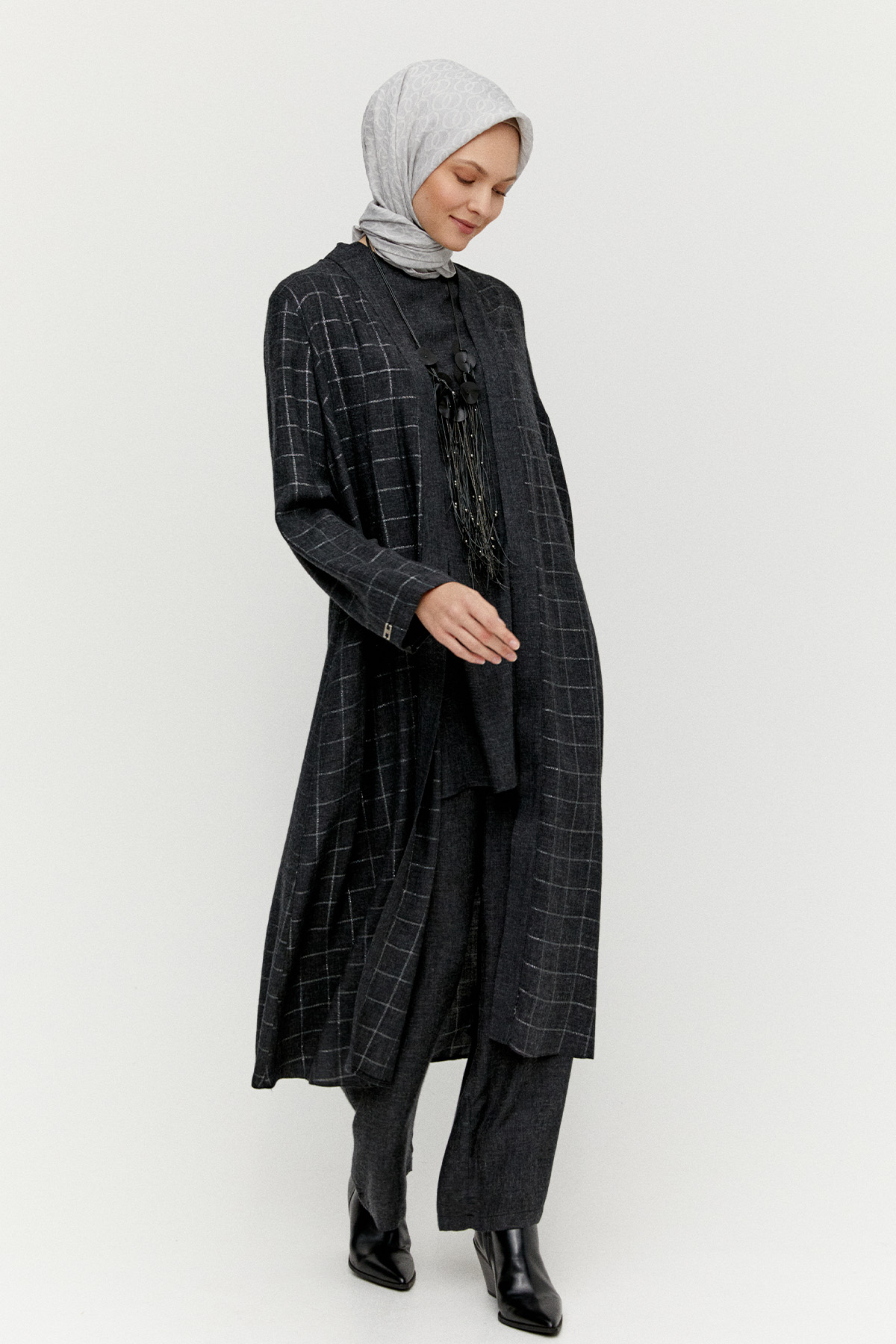 Yün Dokulu Melanjlı 3`Lü Takım