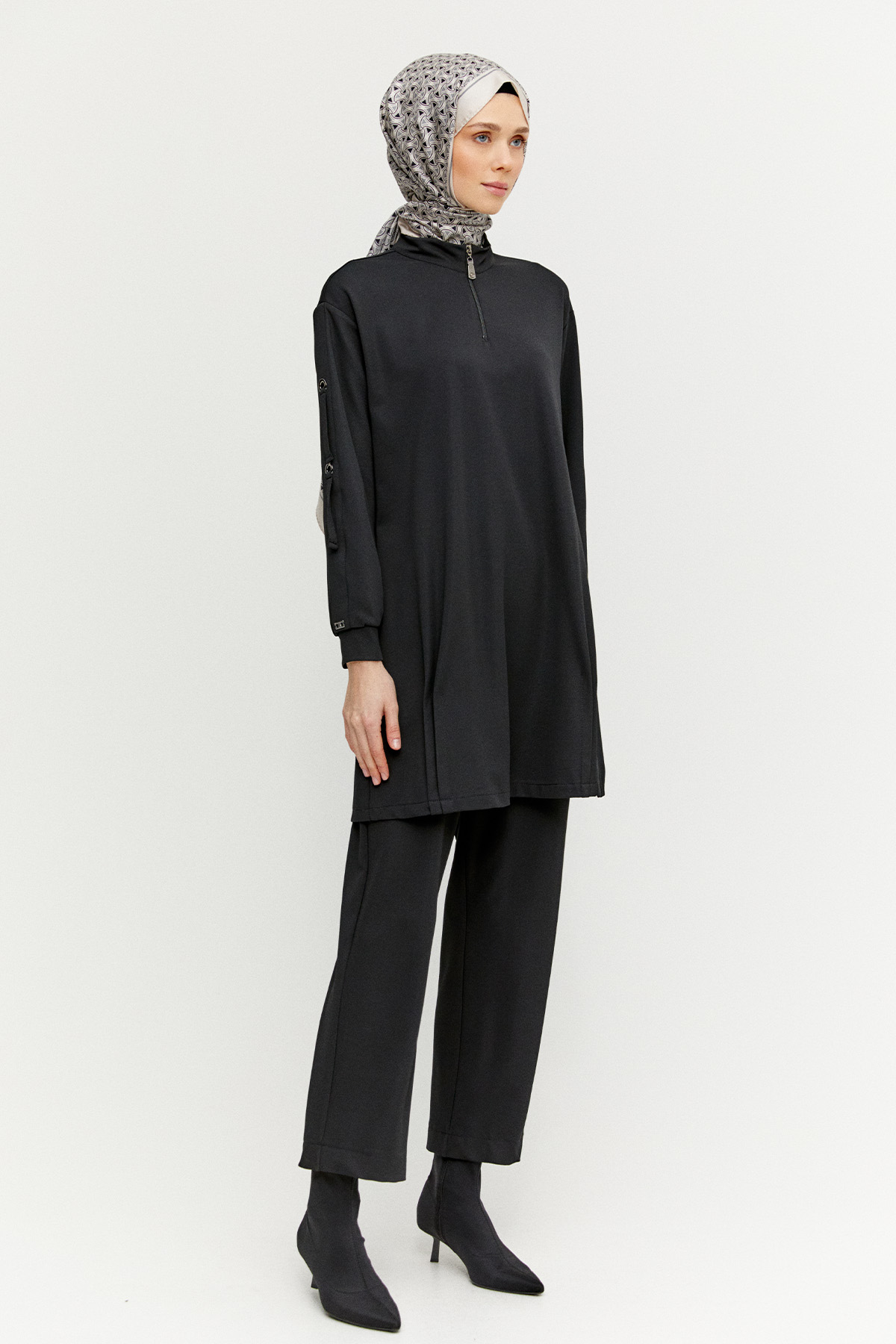 Nervür Detaylı Örme İkili Takım, Tesettür Giyim