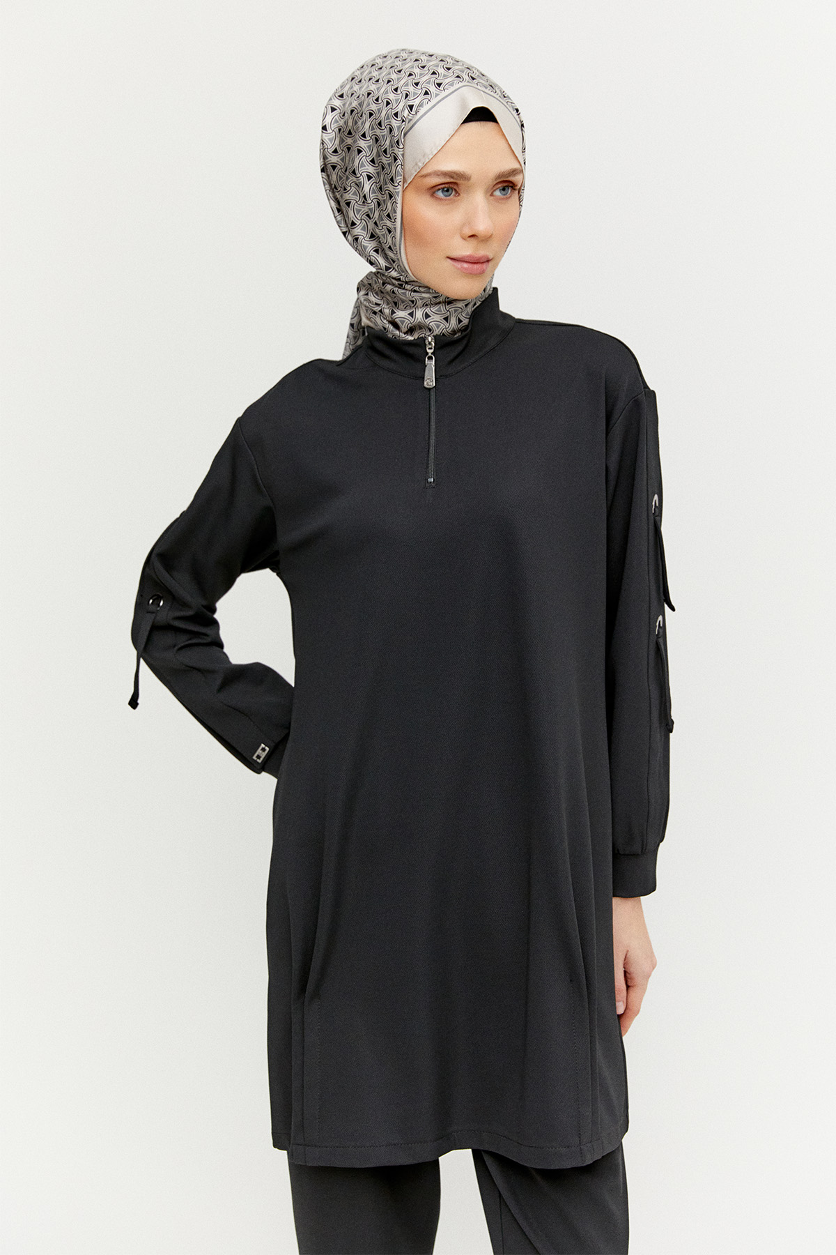 Nervür Detaylı Örme İkili Takım, Tesettür Giyim