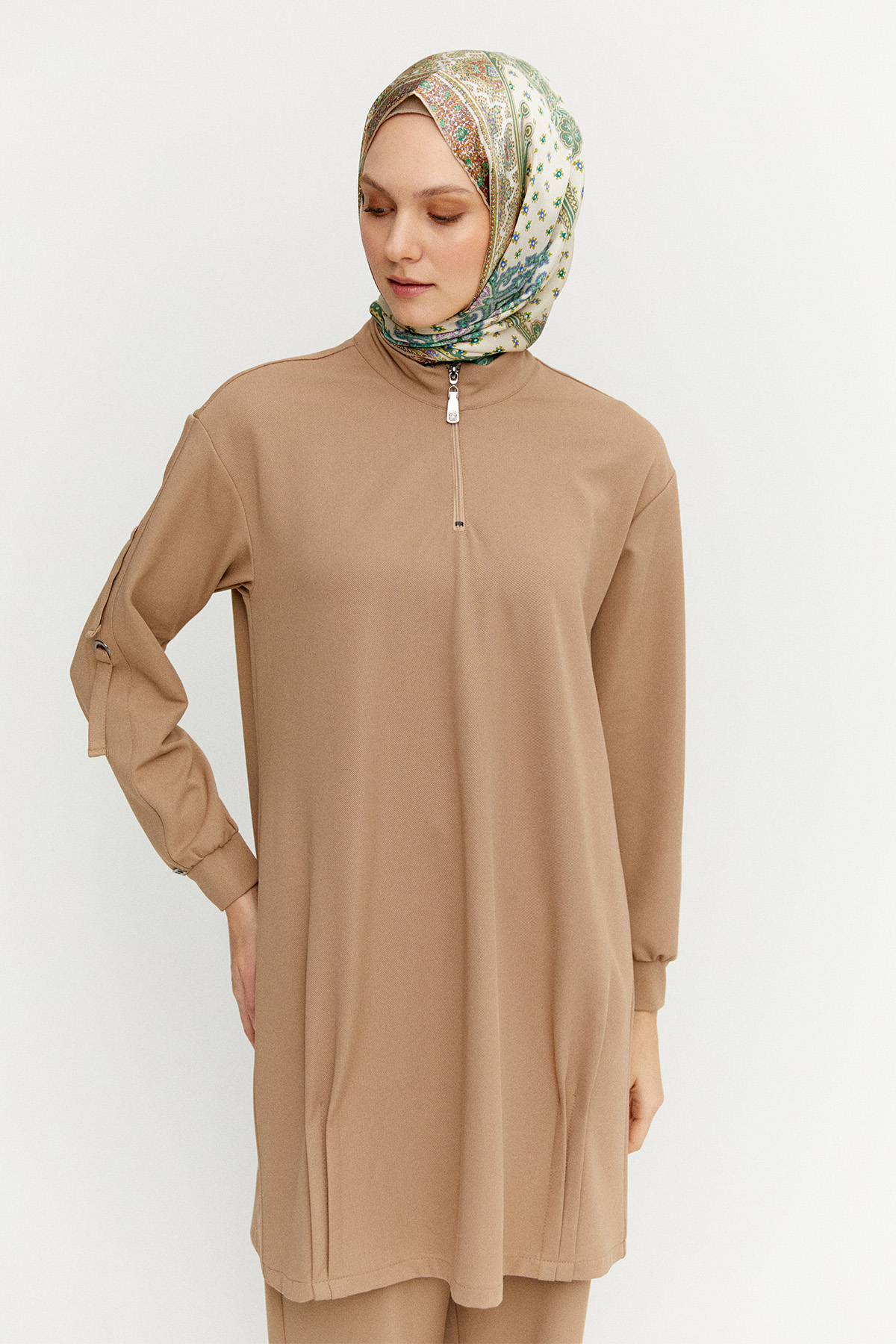 Nervür Detaylı Örme İkili Takım, Tesettür Giyim