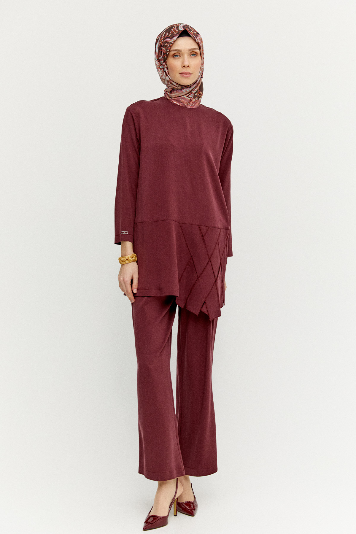 Geometrik Motifli İkili Takım, Tesettür Giyim