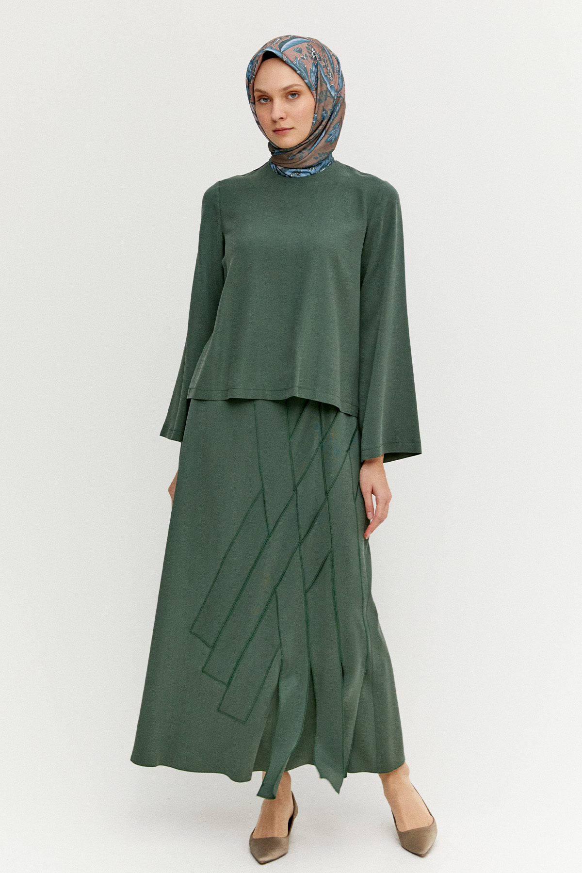 Etekli Lyocell İkili Takım, Tesettür Giyim