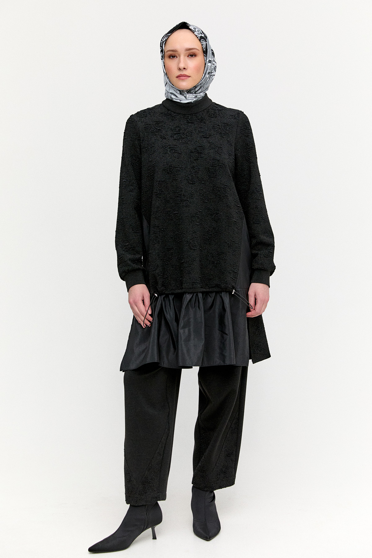 Paraşüt Detaylı Simli İkili Takım, Tesettür Giyim