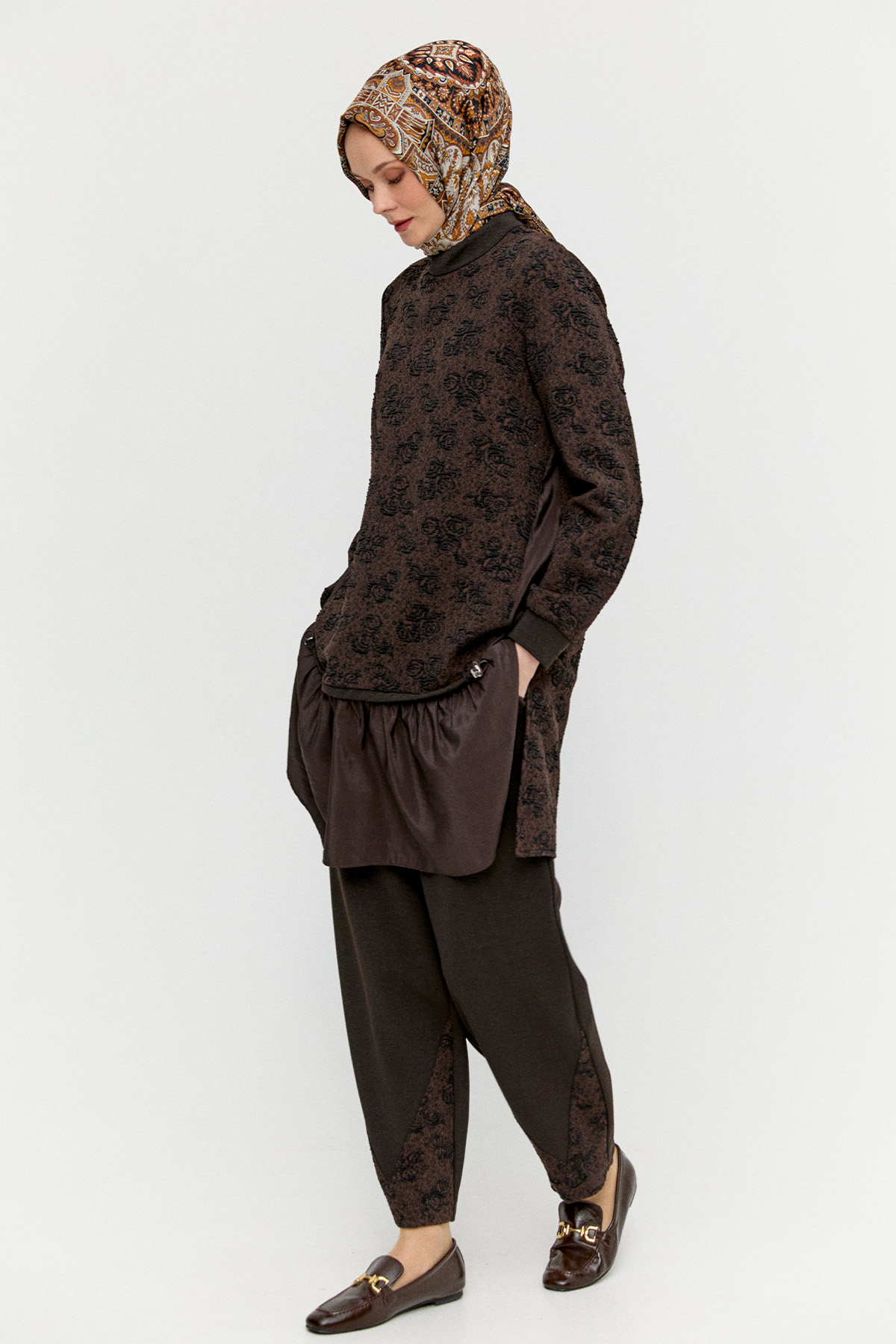 Paraşüt Detaylı Simli İkili Takım, Tesettür Giyim