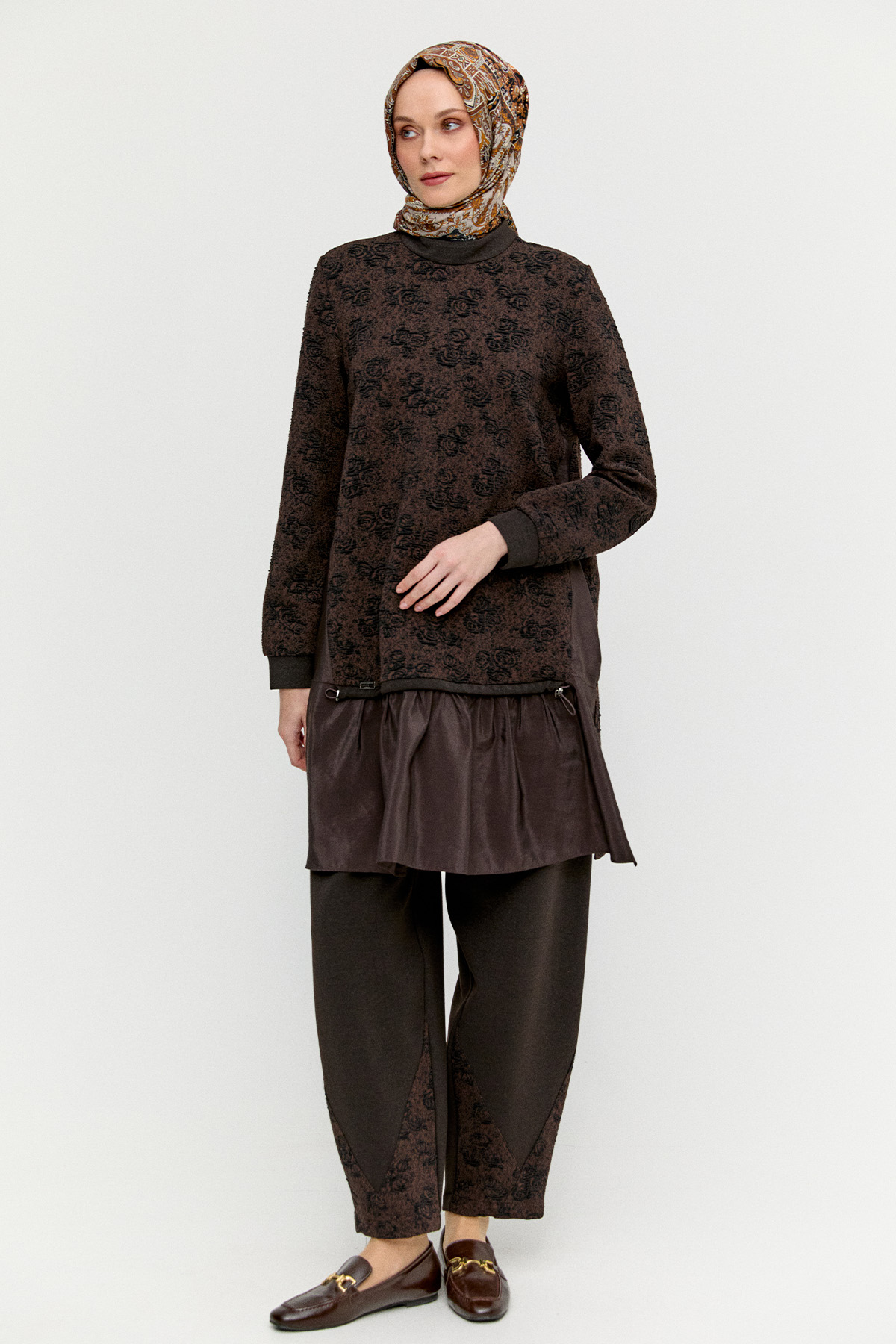 Paraşüt Detaylı Simli İkili Takım, Tesettür Giyim