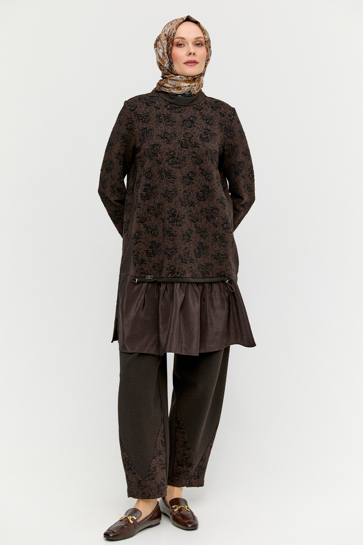 Paraşüt Detaylı Simli İkili Takım, Tesettür Giyim