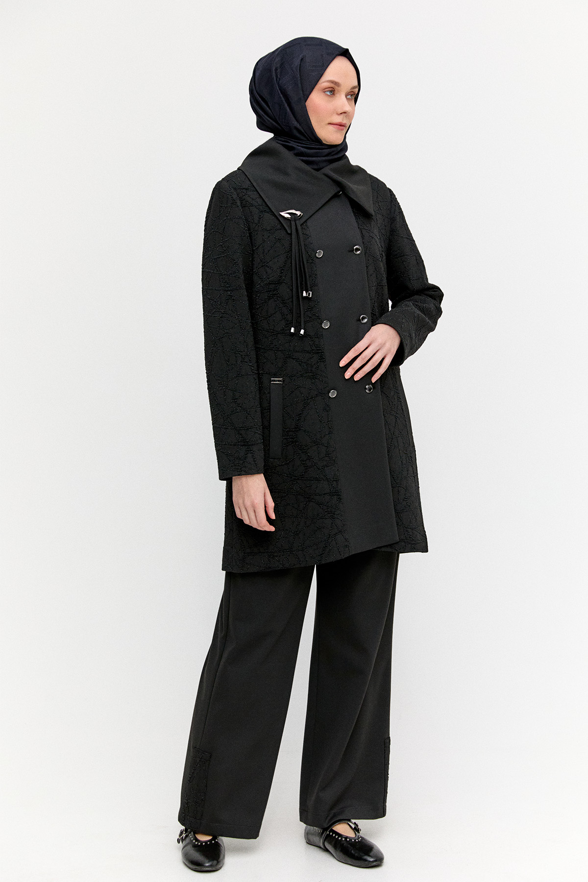 Mendil Yaka Örme İkili Takım, Tesettür Giyim