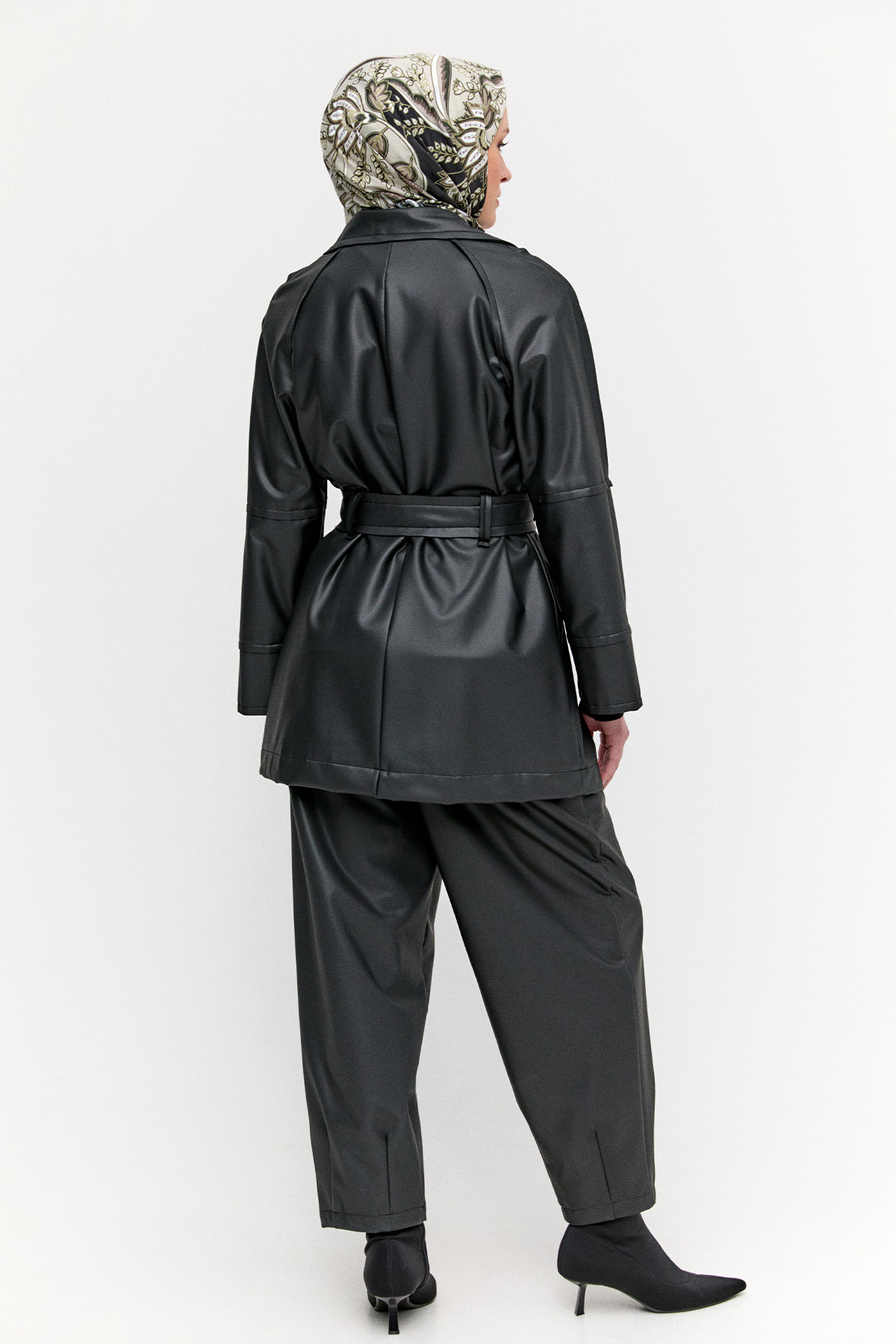 Kruvaze Suni Deri İkili Takım, Tesettür Giyim