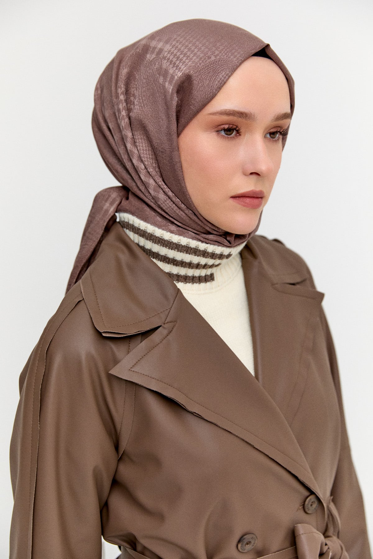 Kruvaze Suni Deri İkili Takım, Tesettür Giyim