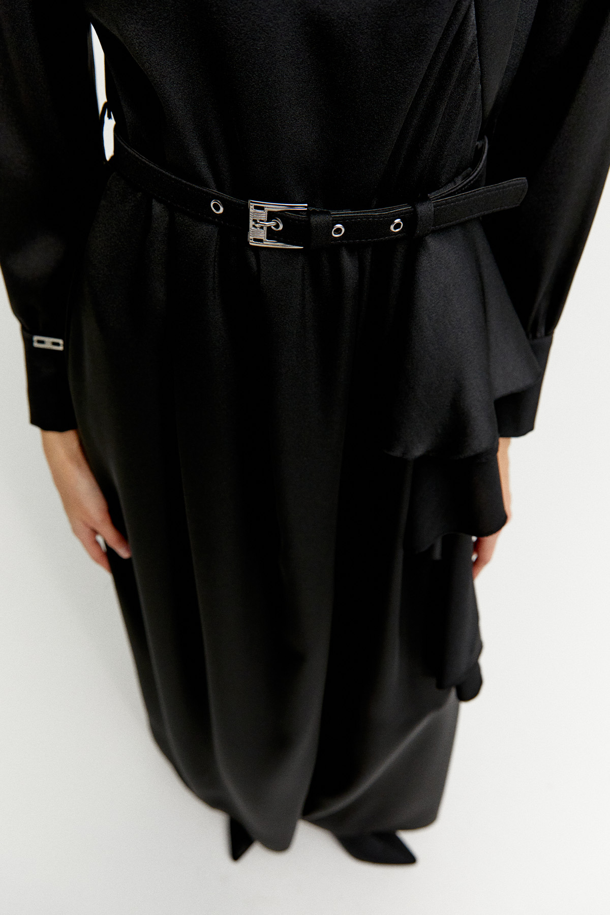 Volanlı Saten Tunik