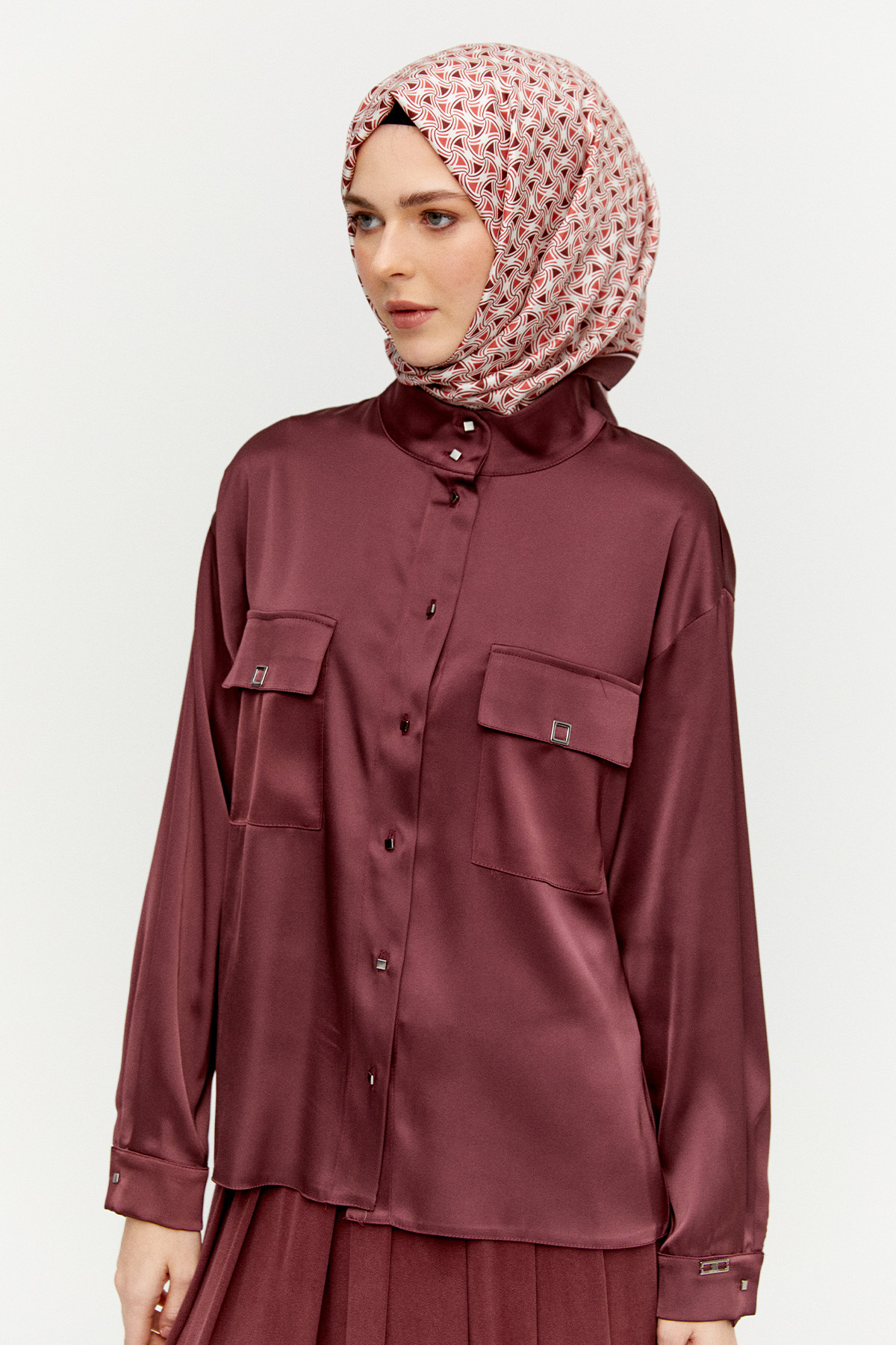 Volanlı Saten Tunik