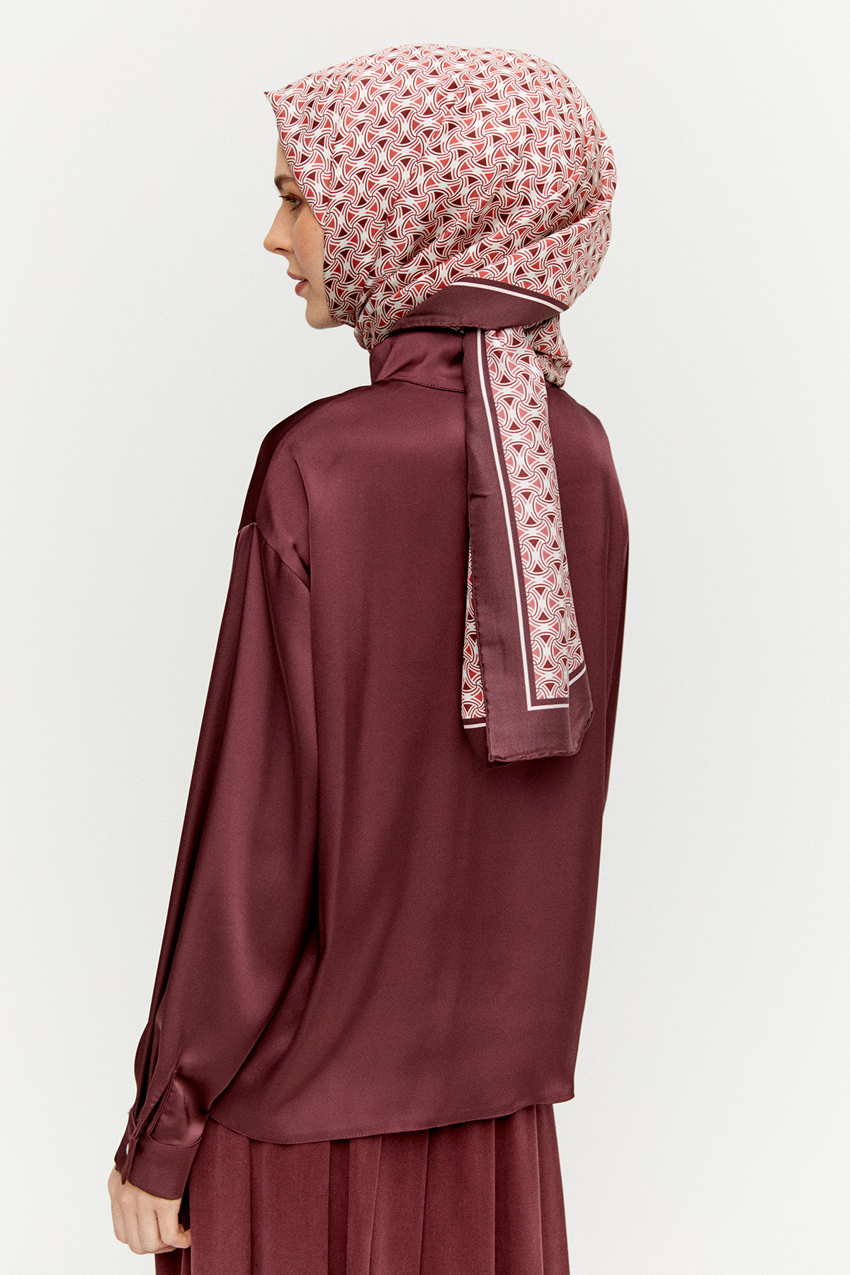 Volanlı Saten Tunik