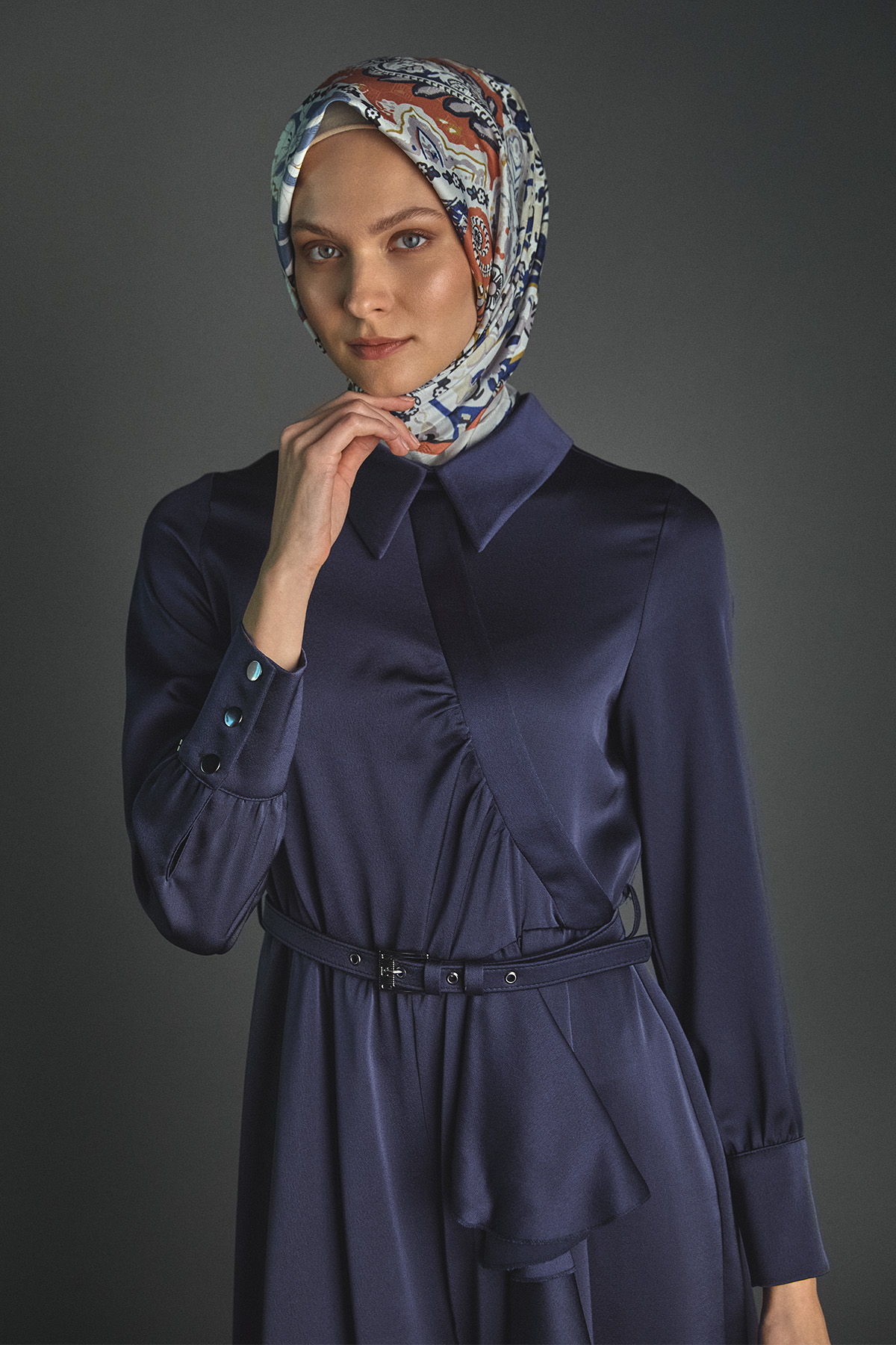 Volanlı Saten Tunik