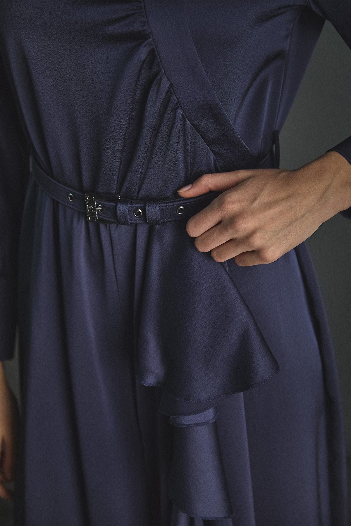 Volanlı Saten Tunik