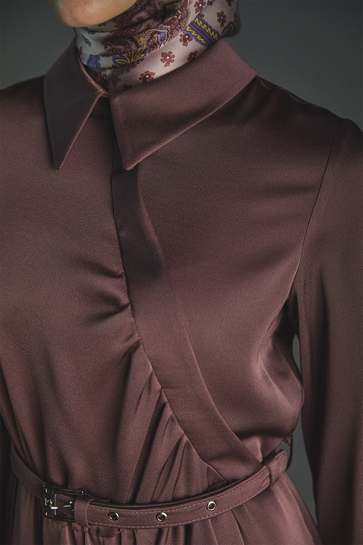 Volanlı Saten Tunik