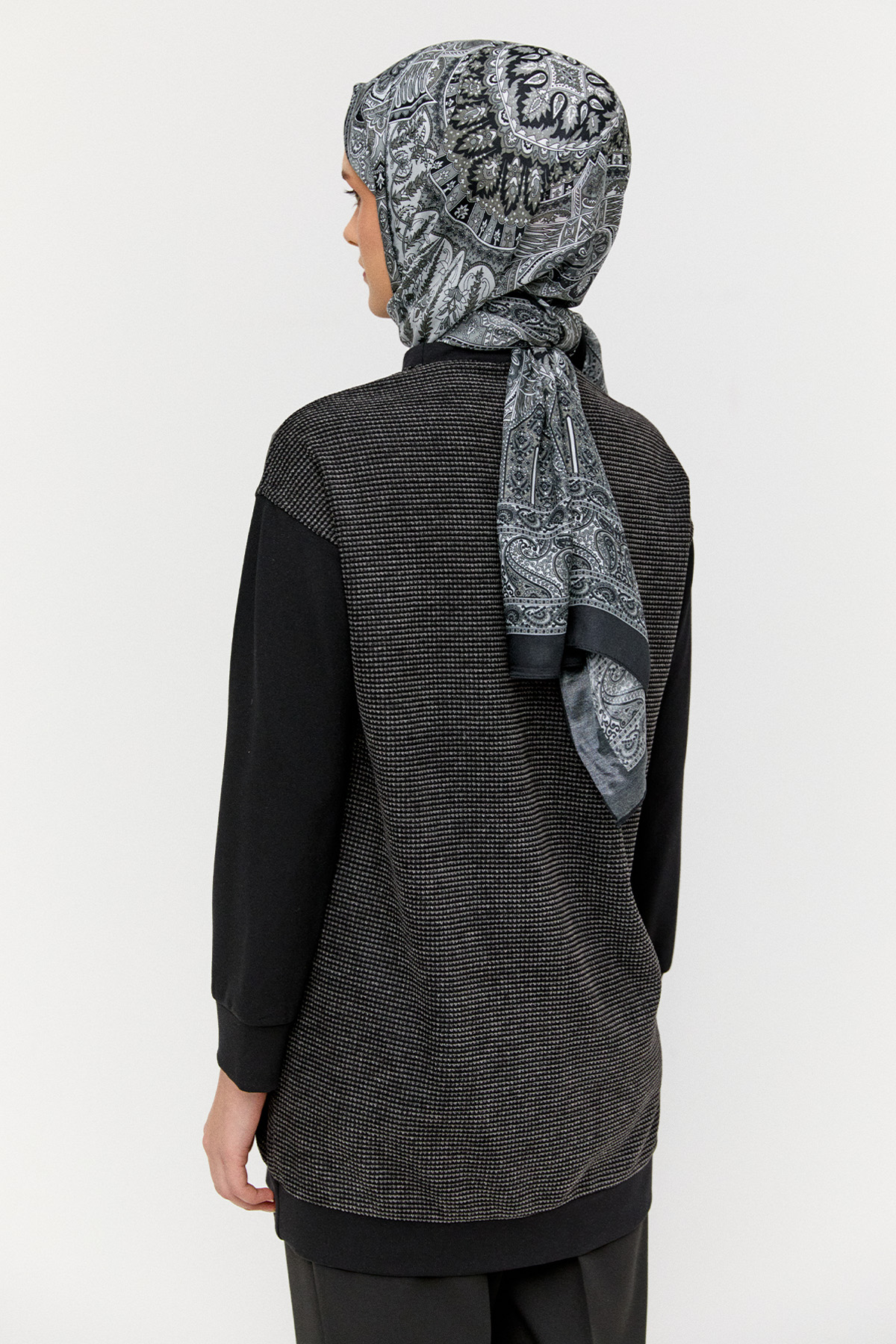 Deri Parçalı Fileli Tunik, Tesettür Giyim